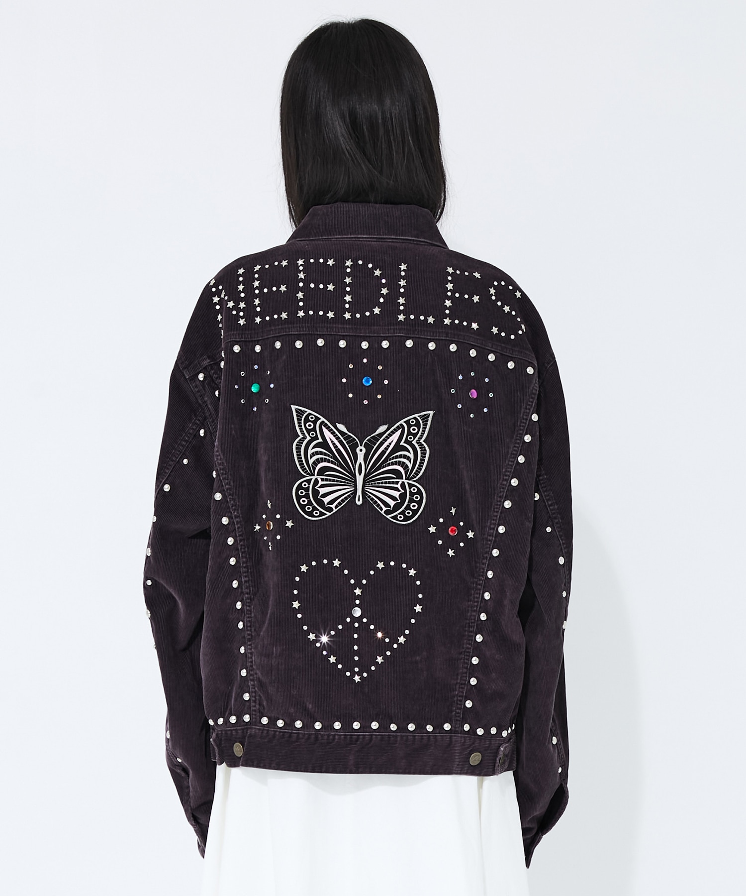 Studded Jean Jacket - 14W Corduroy Needles
