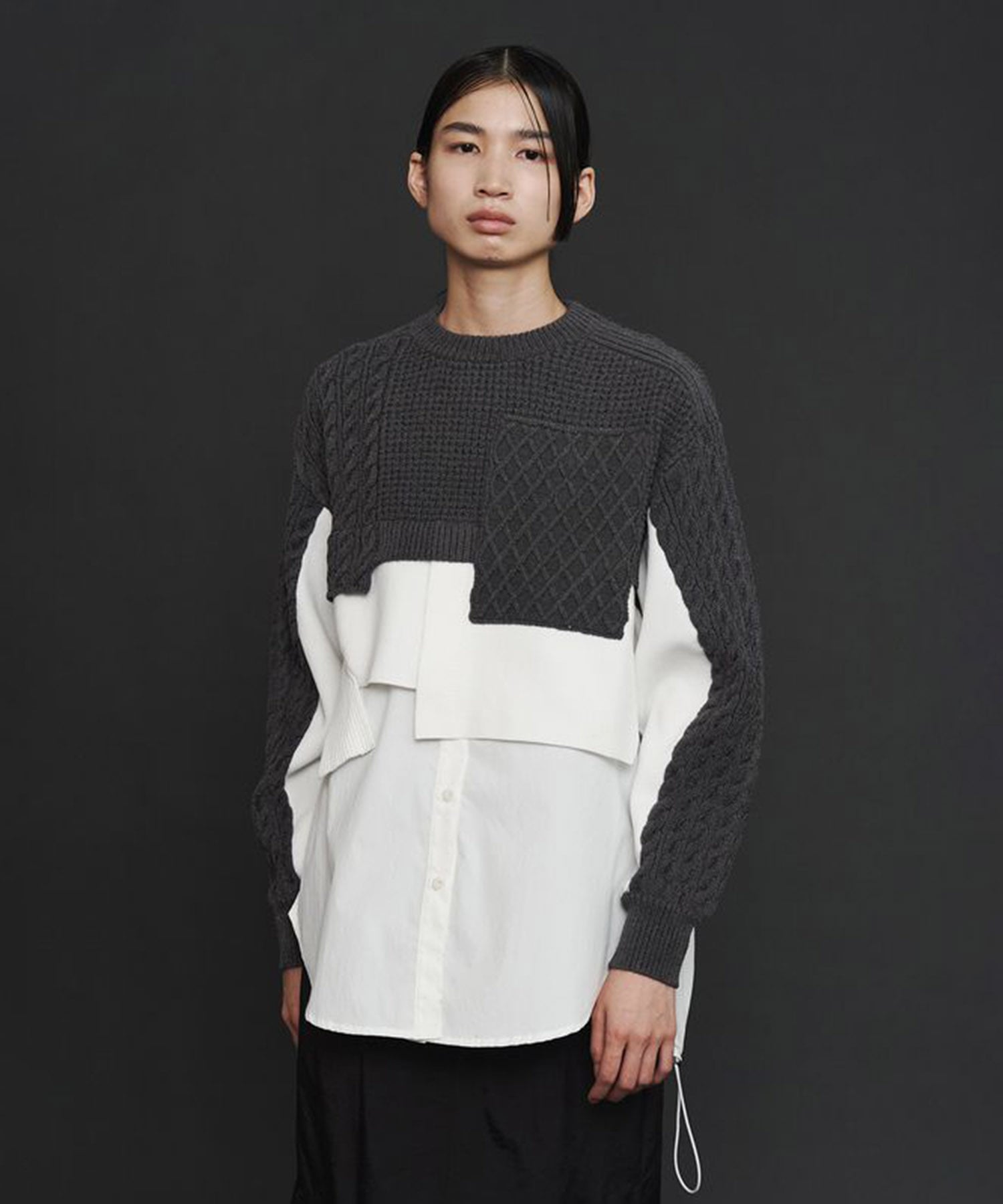 CABLE LAYER SHORT KNIT TOP UN3D.