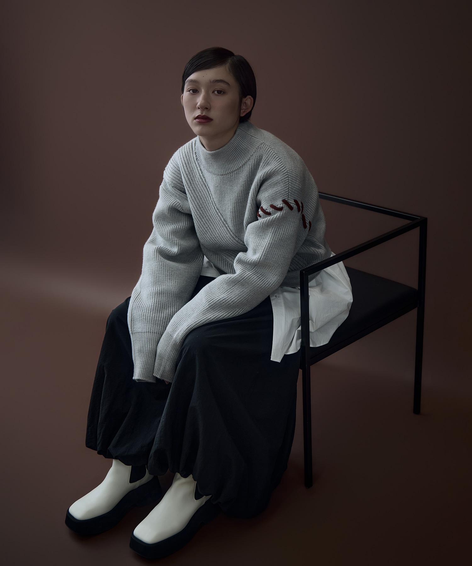 別注Asymmetrical Stitch Rib knit UN3D.