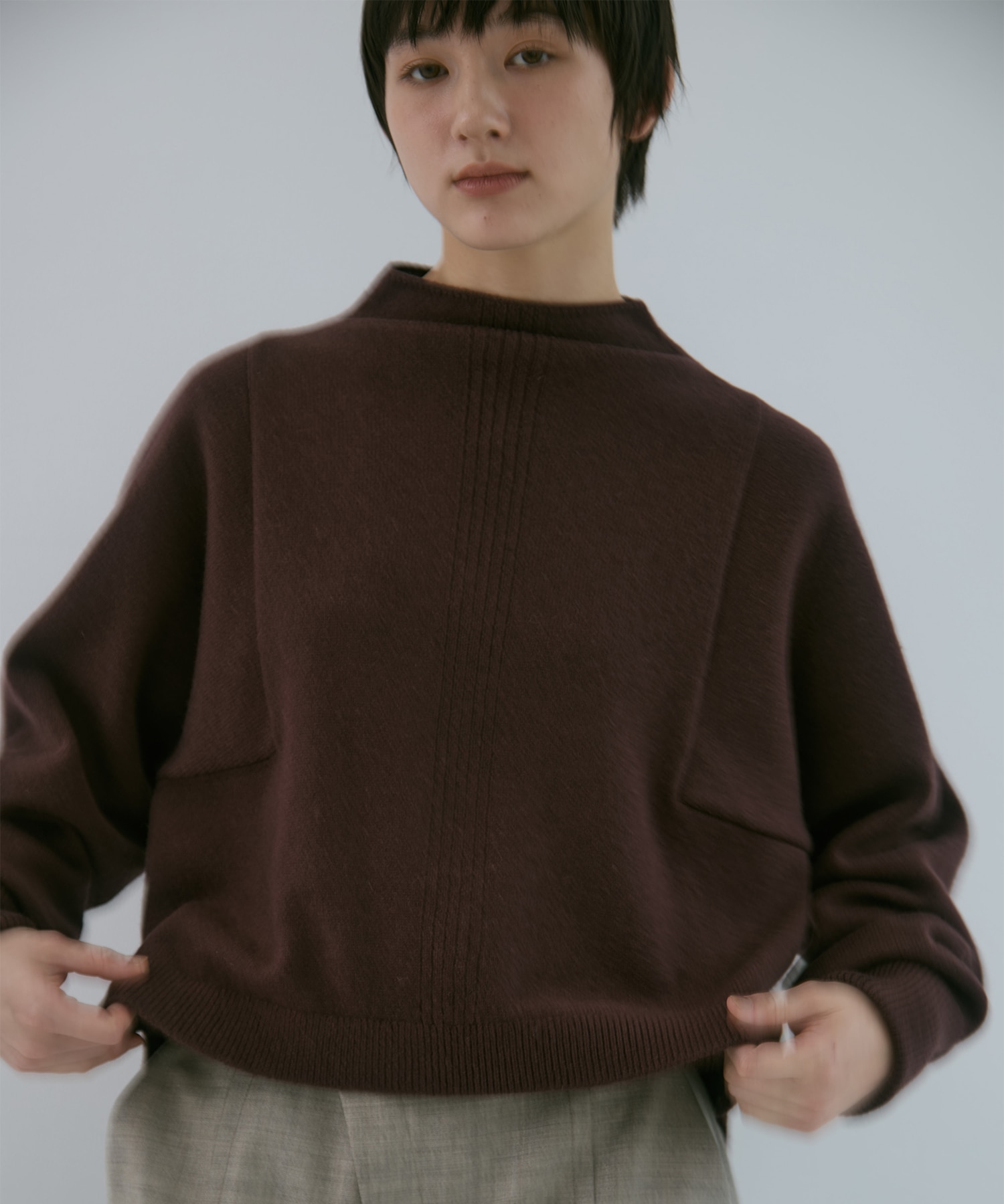 別注 CASHMERE BOAT NECK KNIT WRAPINKNOT