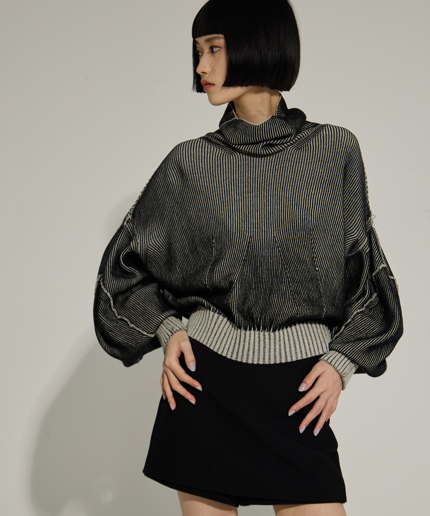 別注Dual face knit AKIKOAOKI