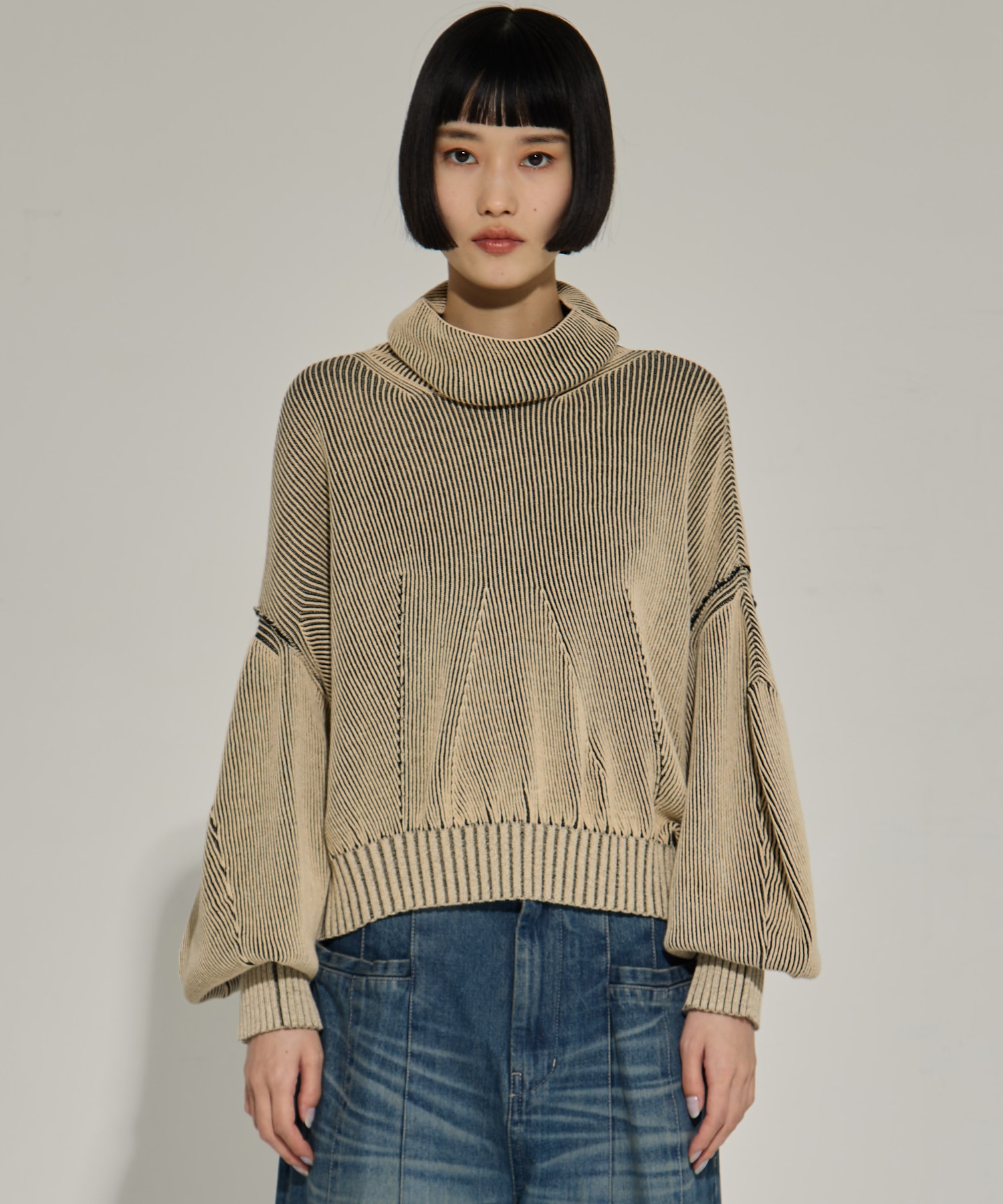 別注Dual face knit AKIKOAOKI