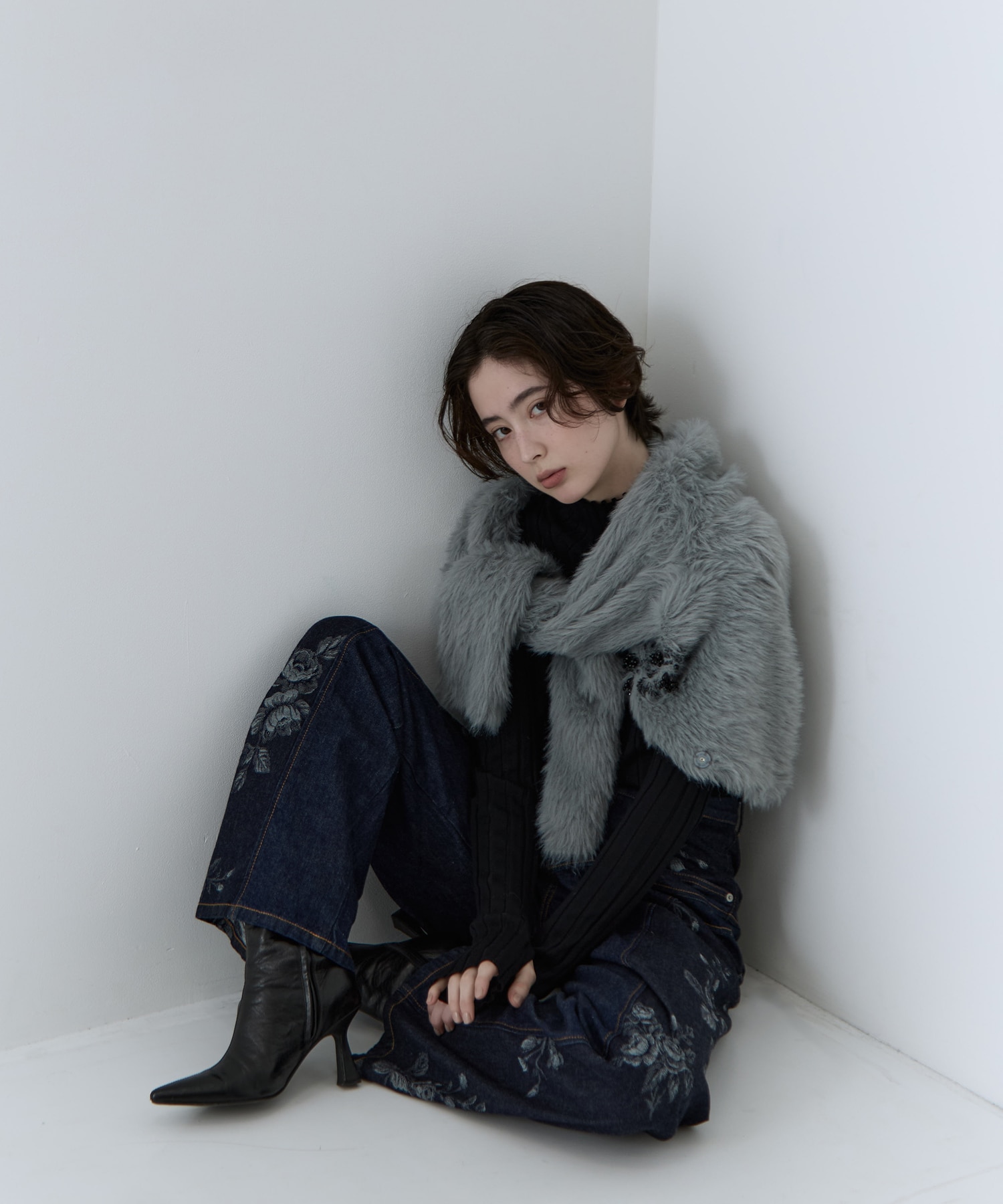 別注 シャギービジューカーディガン FETICO