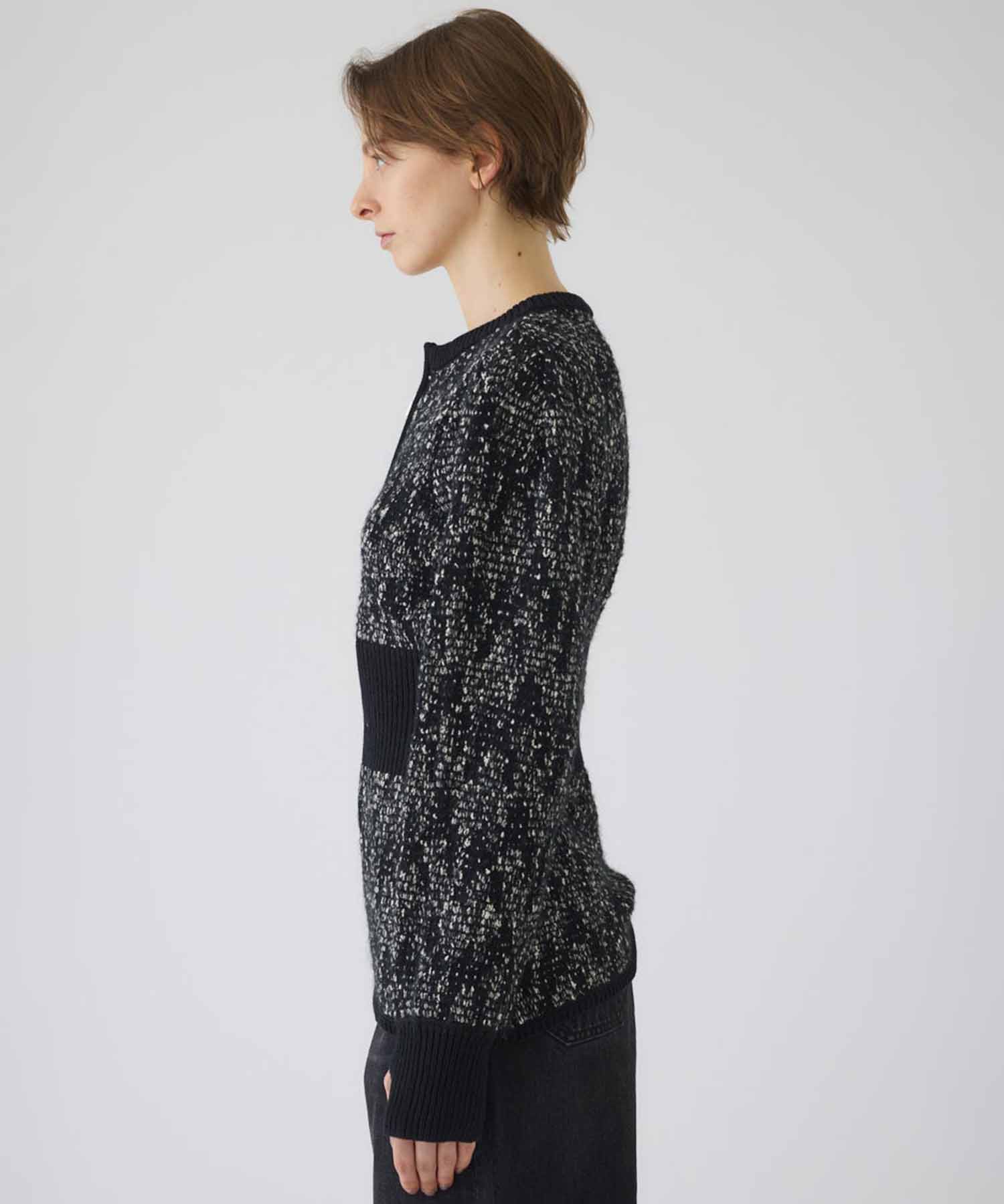 Waist switching knit tops RIM.ARK