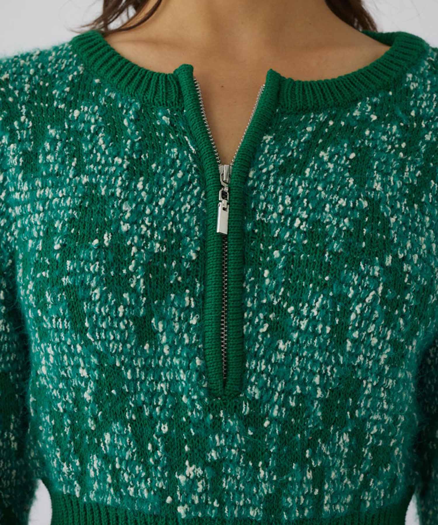 Waist switching knit tops RIM.ARK