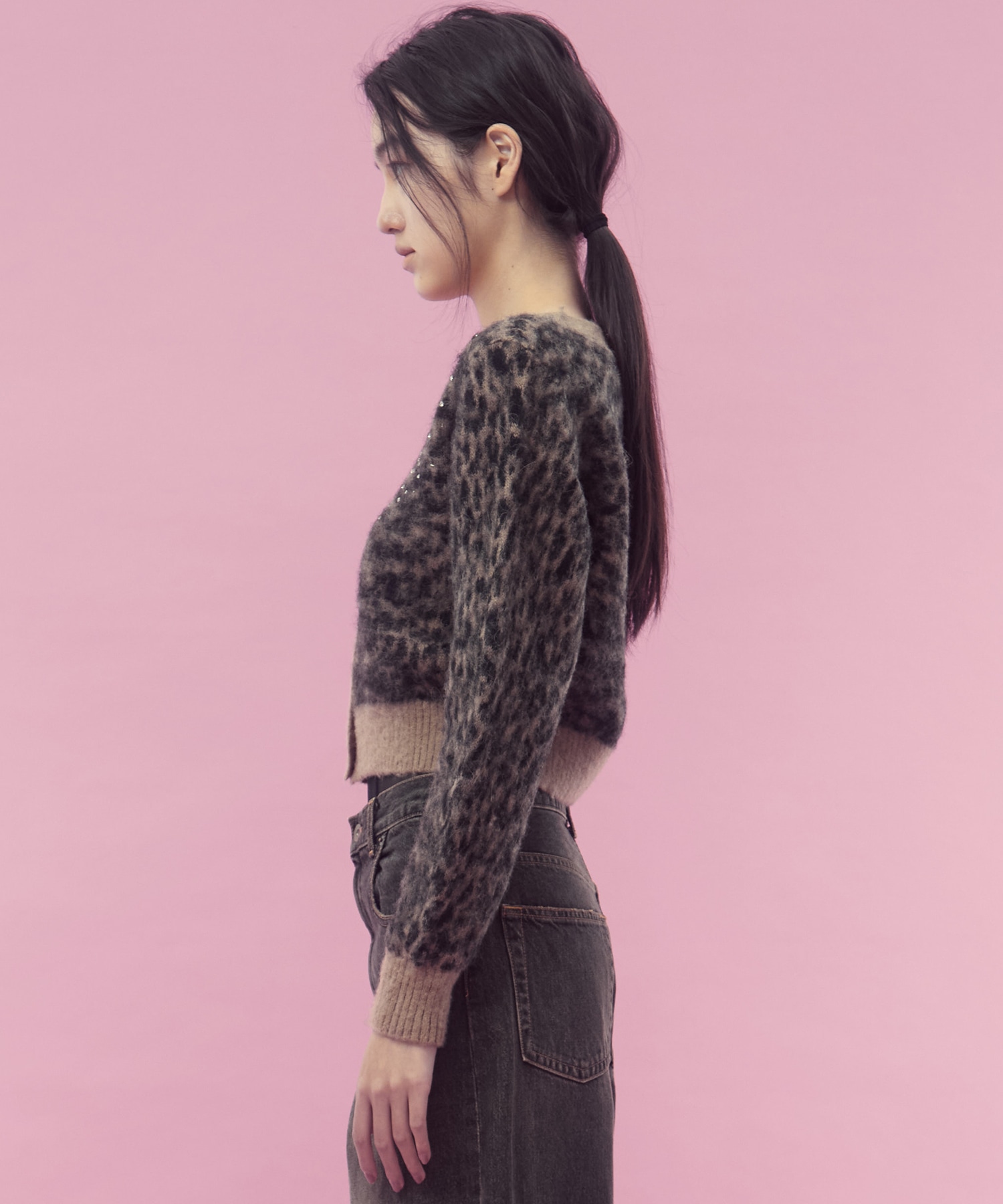 Jacquard-knit V-neck cardigan FETICO