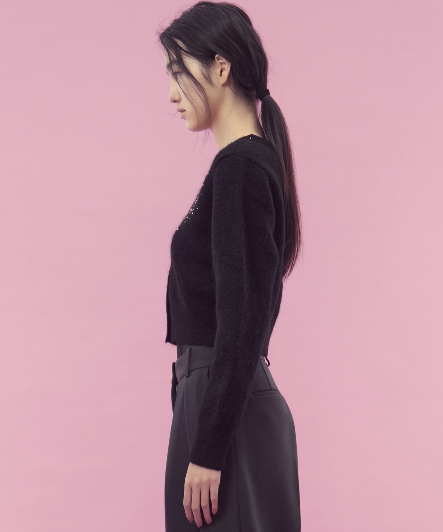 Jacquard-knit V-neck cardigan FETICO