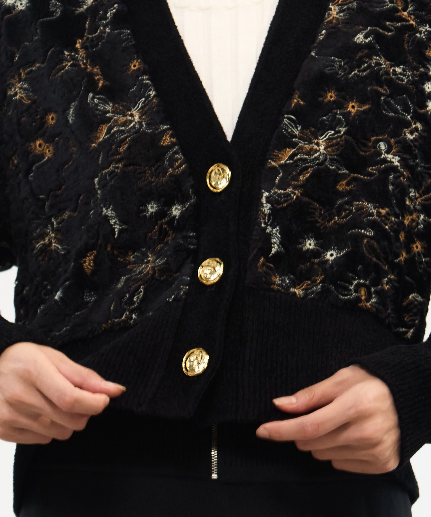 Camouflage embroidered knit cardigan MURRAL