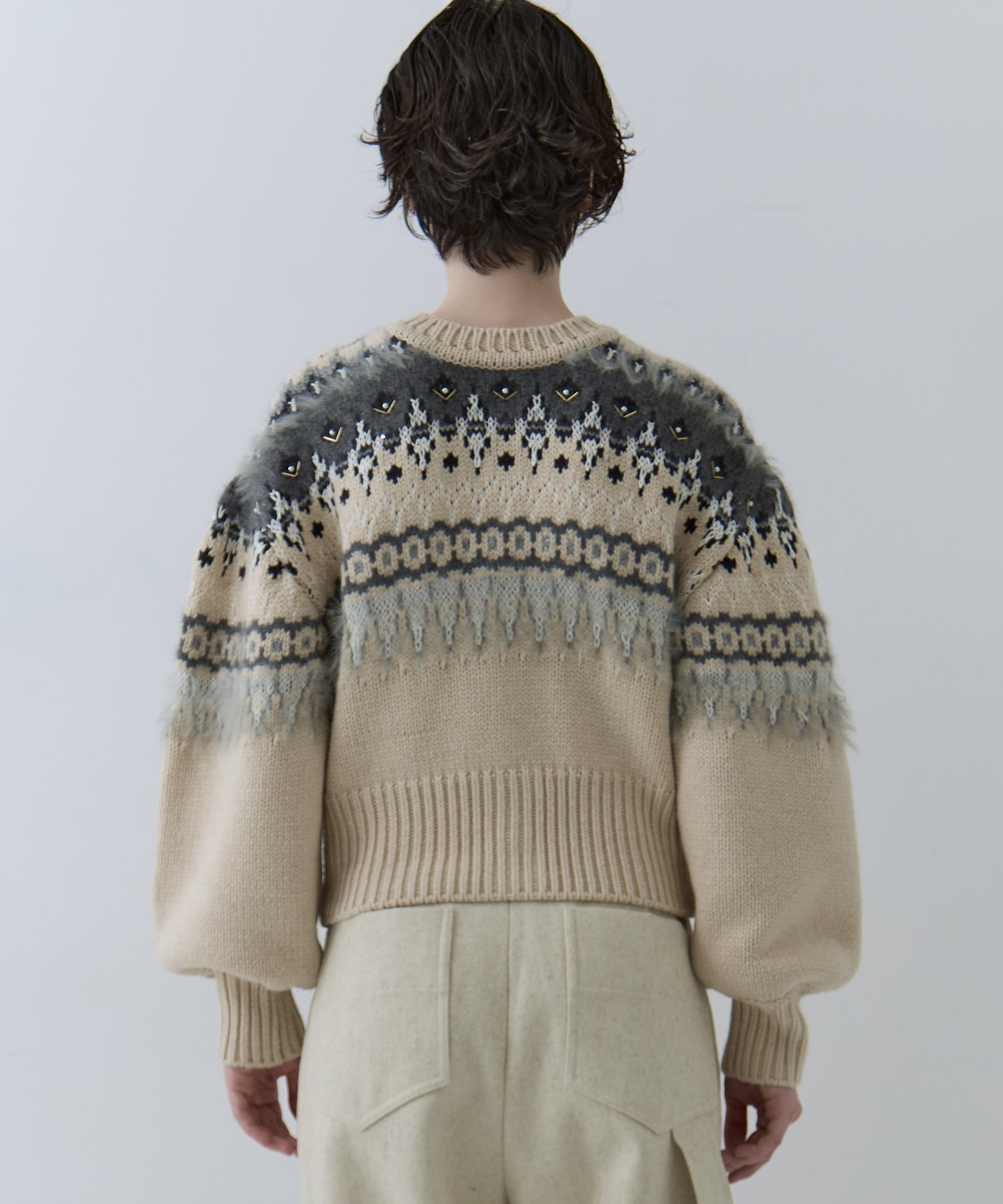 UND 2WAY LADY NORDIC KNIT CARDIGAN AMERI