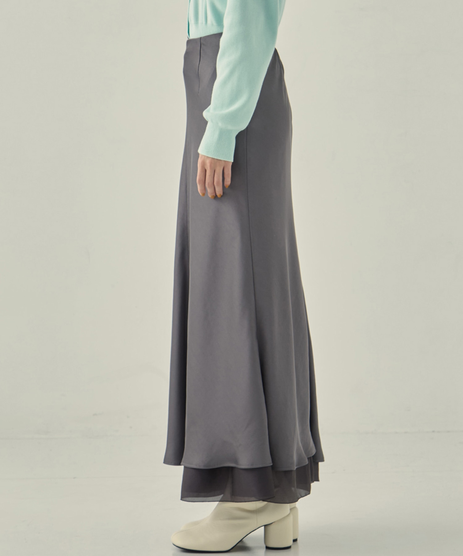 LAYERED SATIN MERMAID SKIRT STUDIOUS