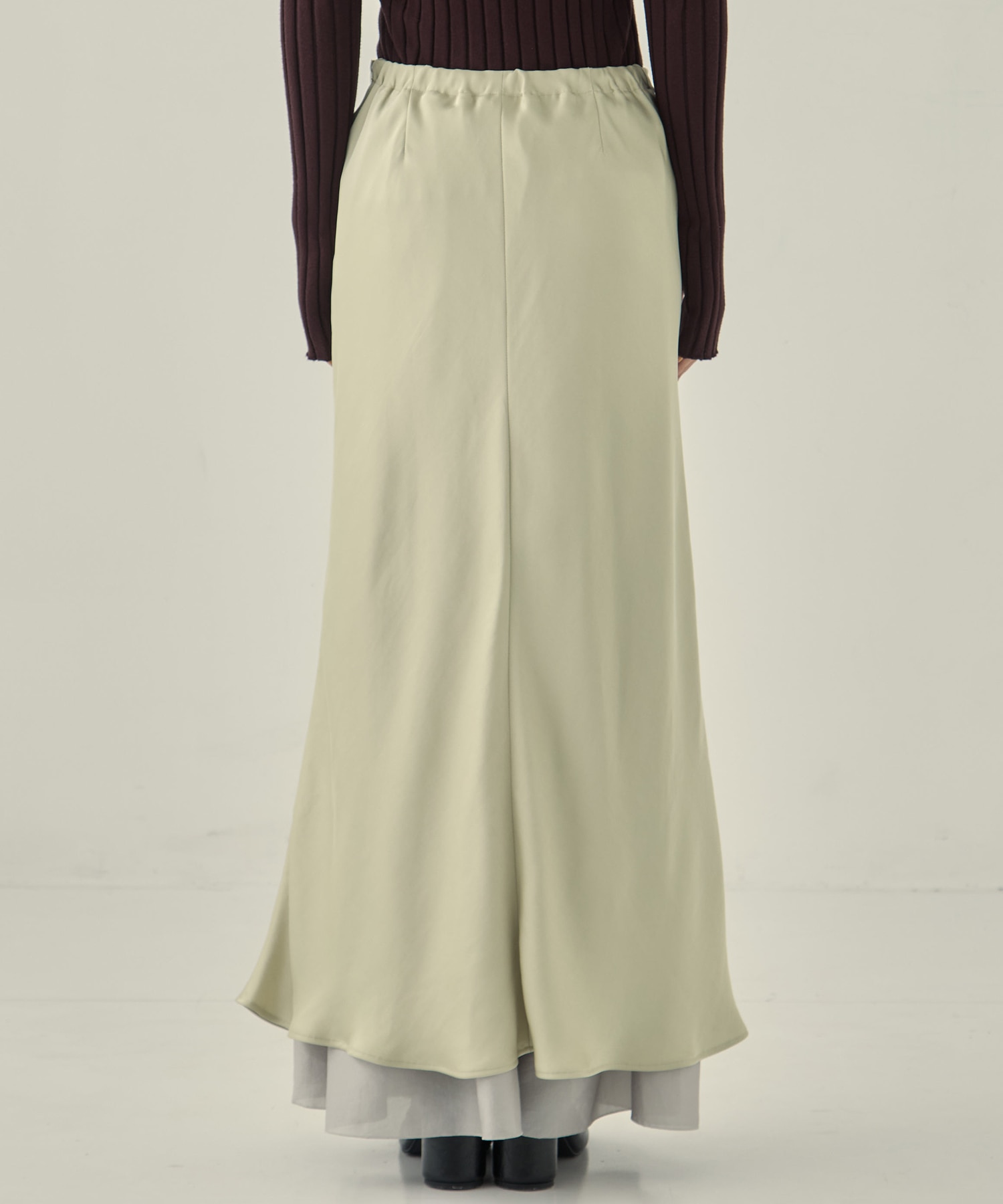 LAYERED SATIN MERMAID SKIRT STUDIOUS