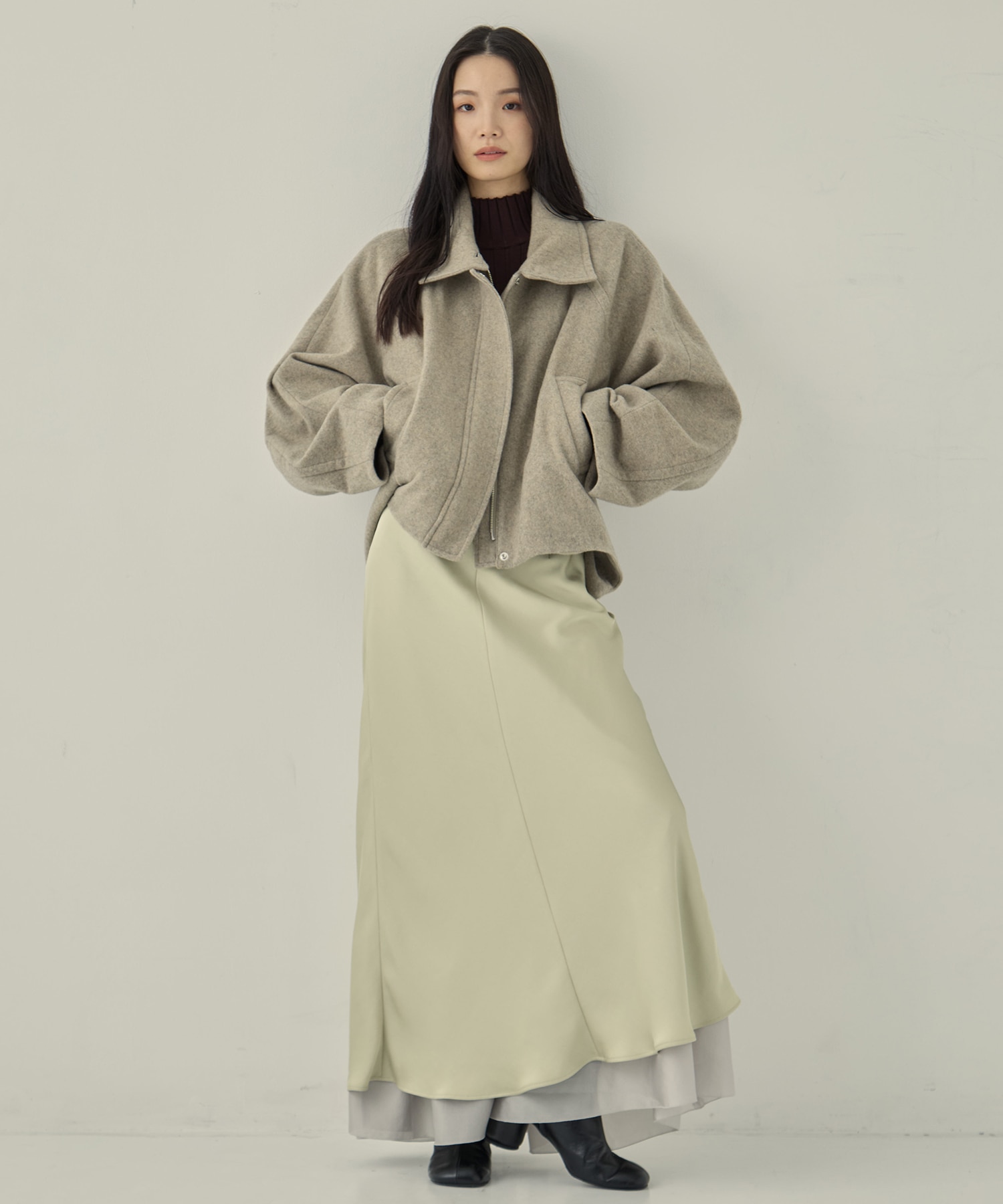 Stand Collar Wool Blouson STUDIOUS