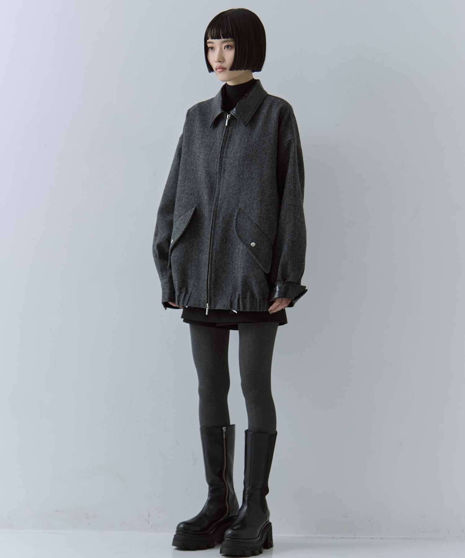 UND TWEED WORK DETAIL BLOUSON AMERI