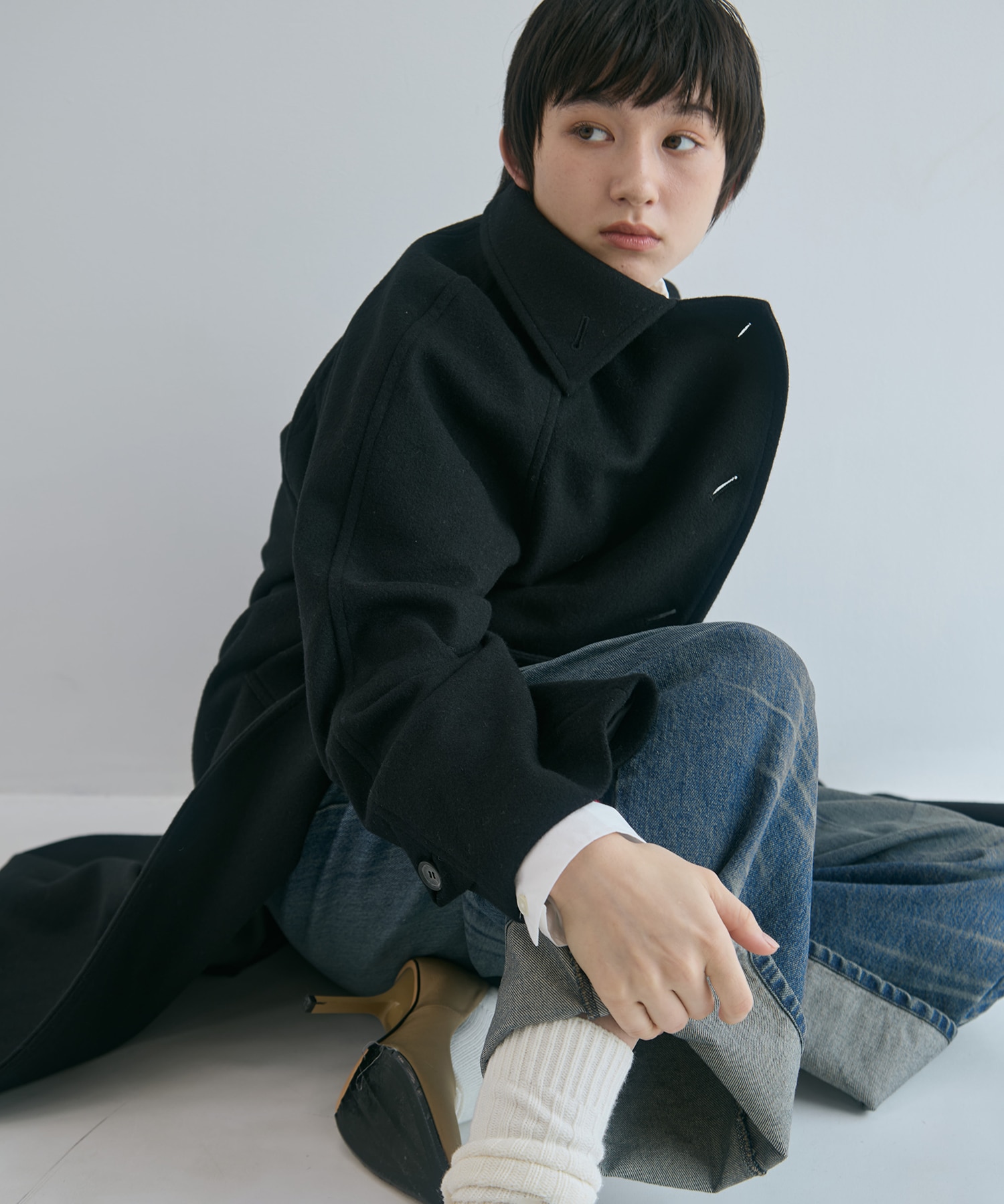 Stand Collar Wool Coat STUDIOUS