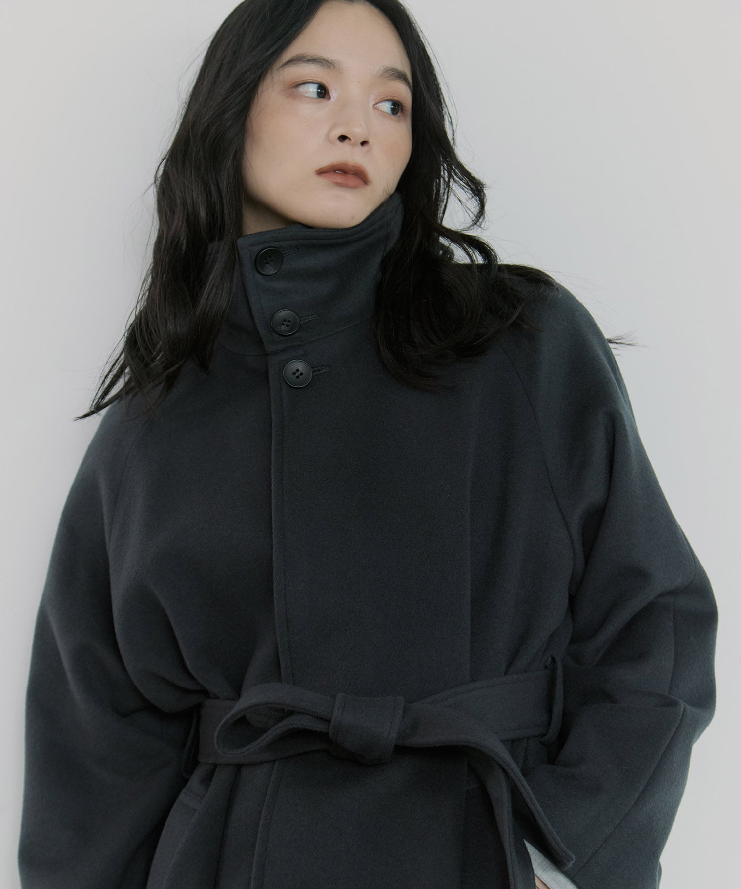 別注スタンドカラーロングコート Dessin de mode