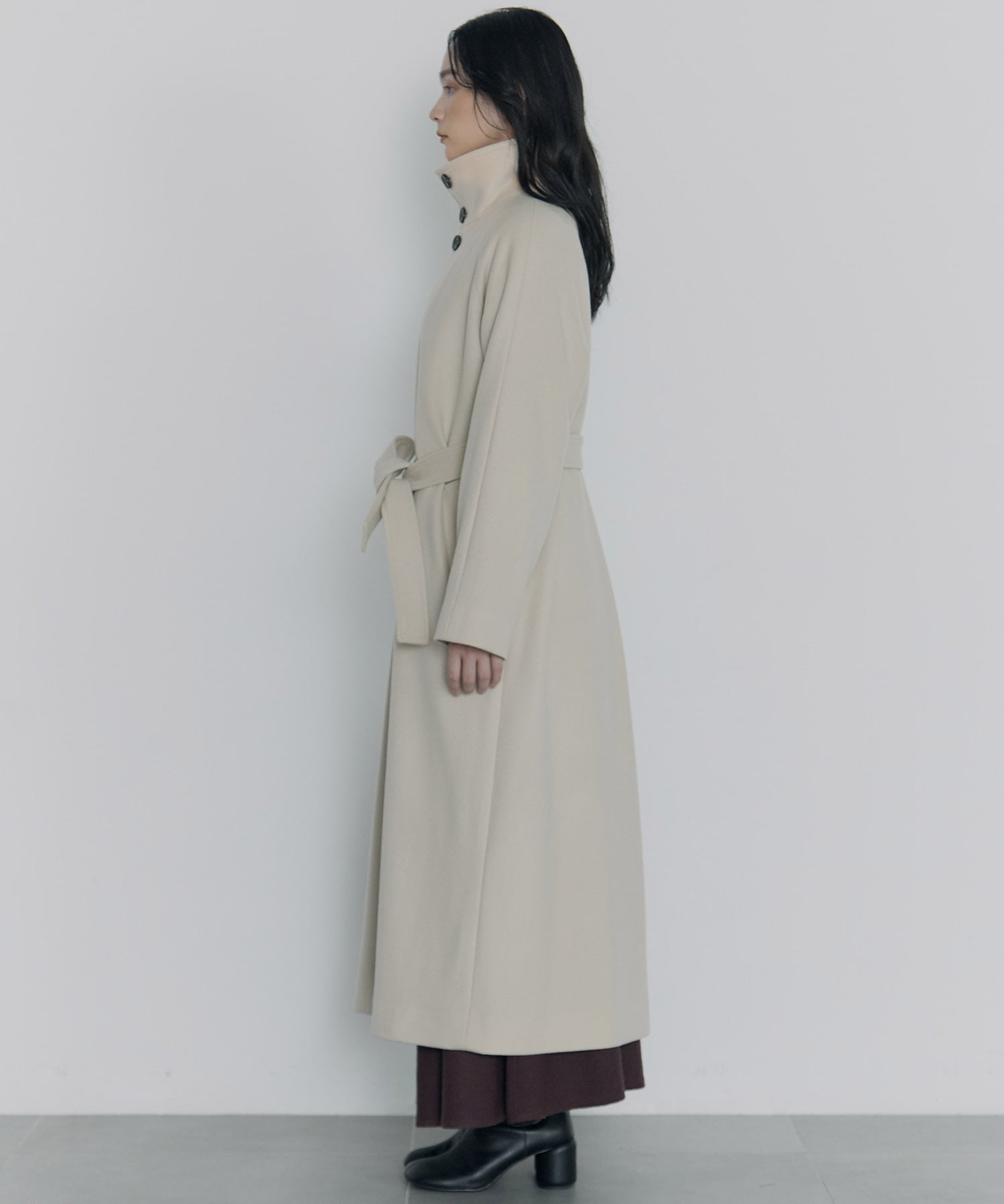 別注スタンドカラーロングコート Dessin de mode