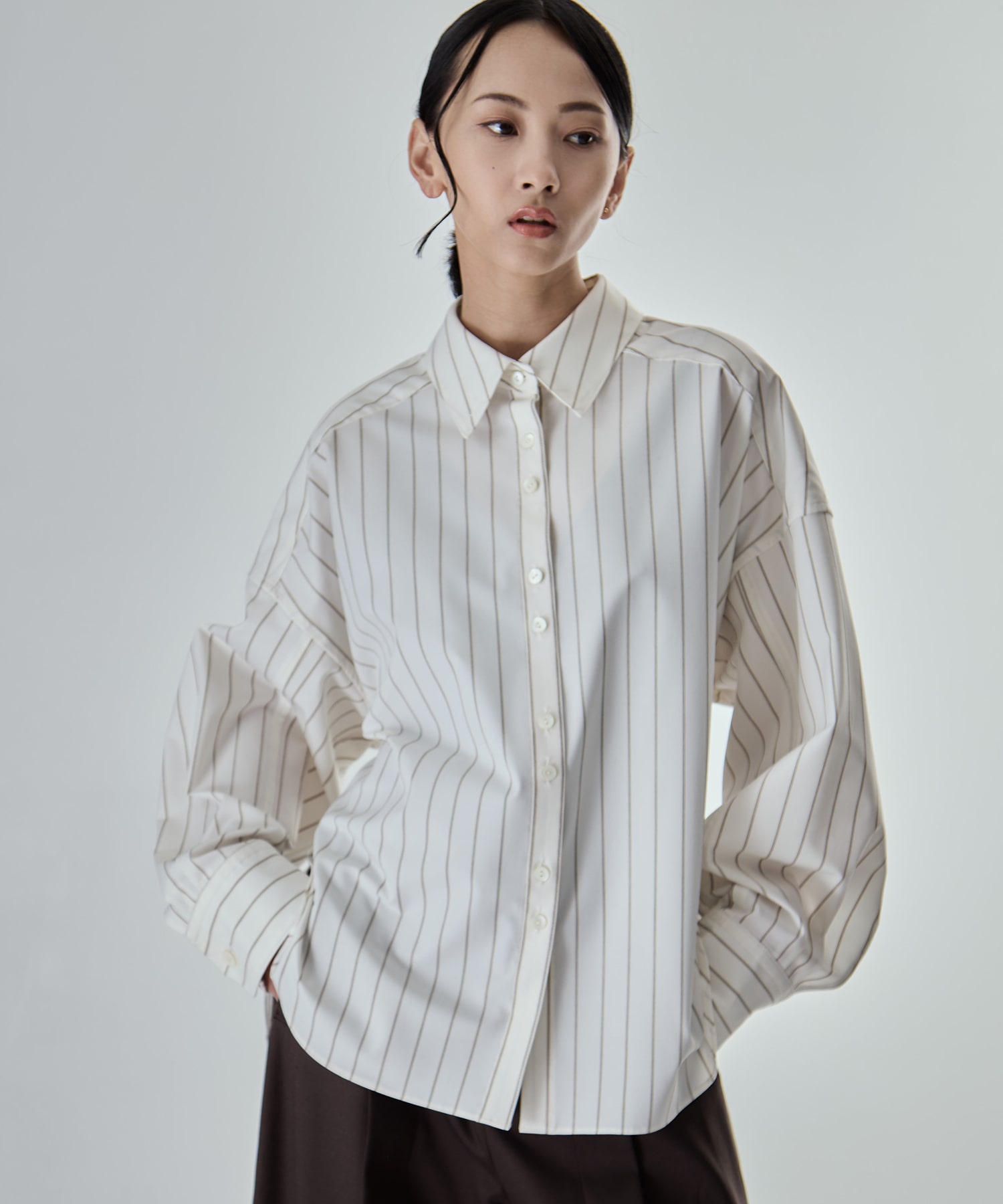 Wide Stripe 2way Shirt STUDIOUS