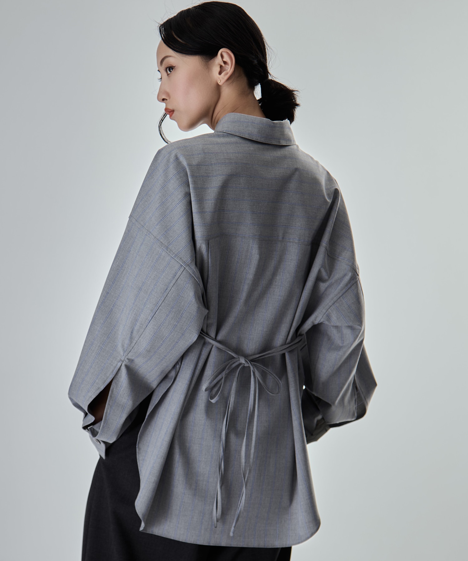 Wide Stripe 2way Shirt STUDIOUS