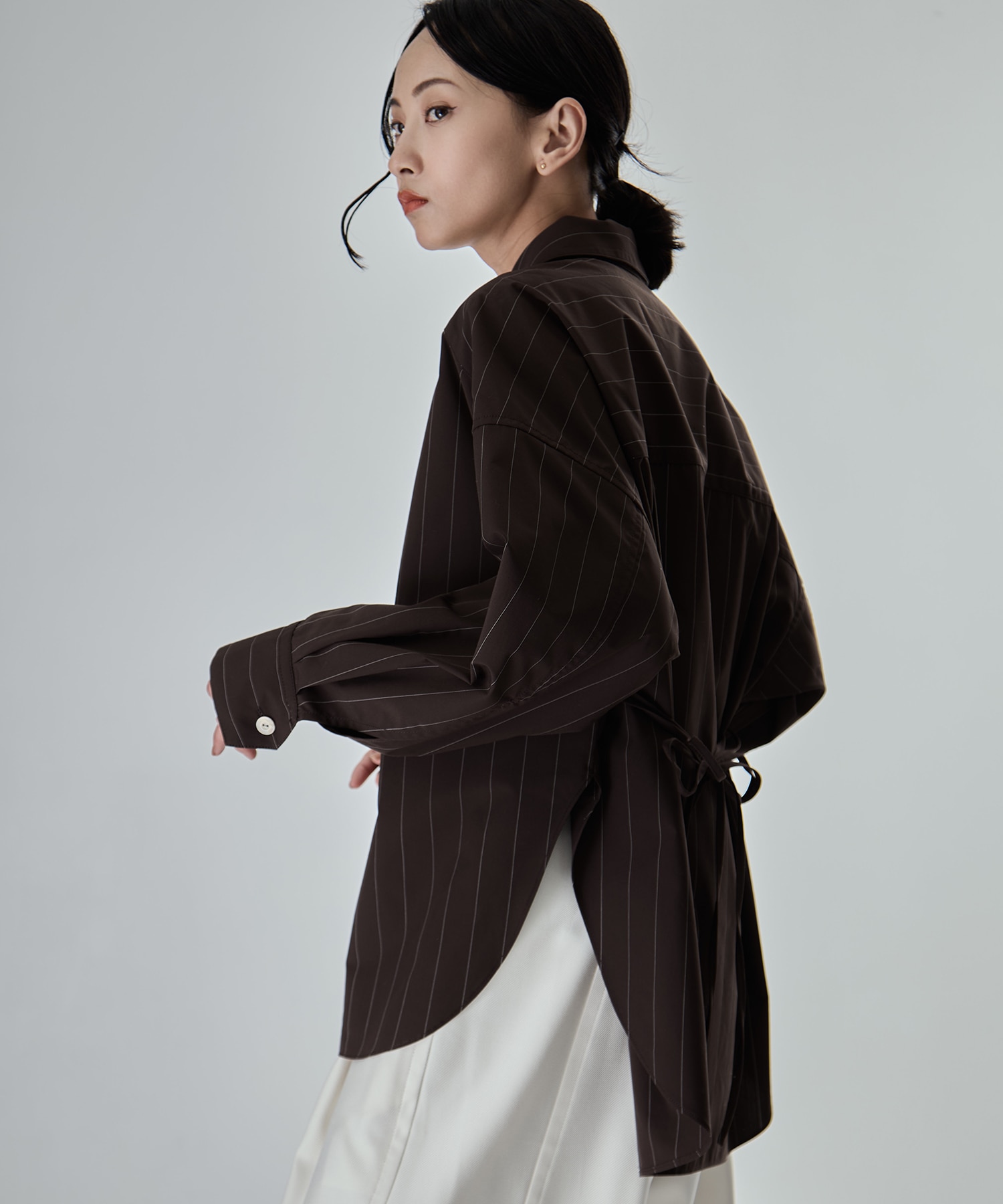 Wide Stripe 2way Shirt STUDIOUS