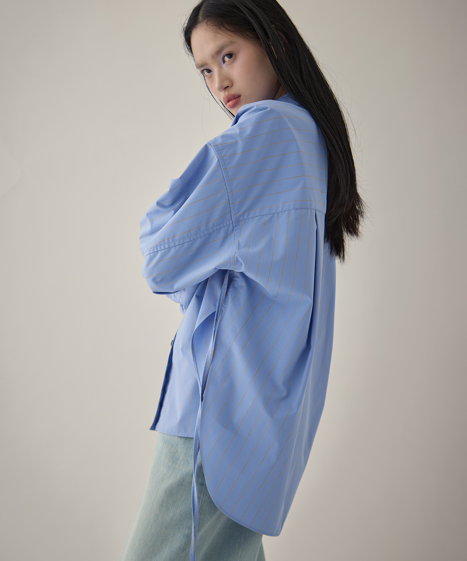 【新色】Wide Stripe 2way Shirt STUDIOUS