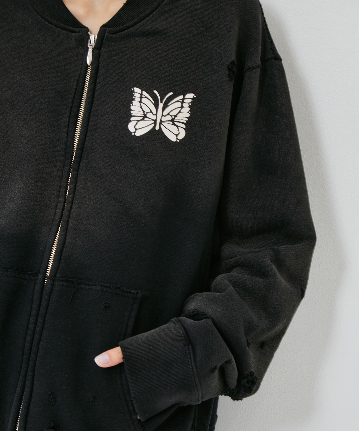 Deconstructed Zipped Sweat Needles