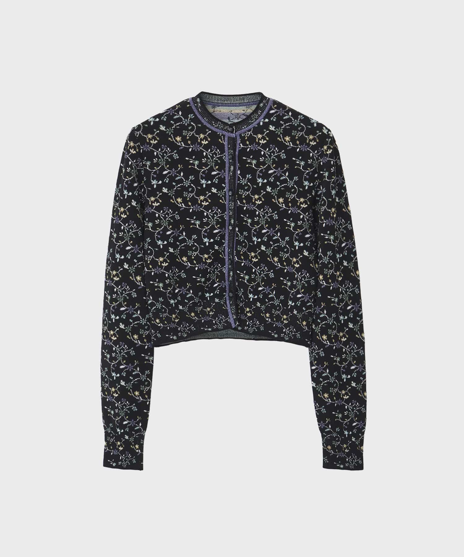 Floral Motif Glitter Knit Cardigan Mame Kurogouchi