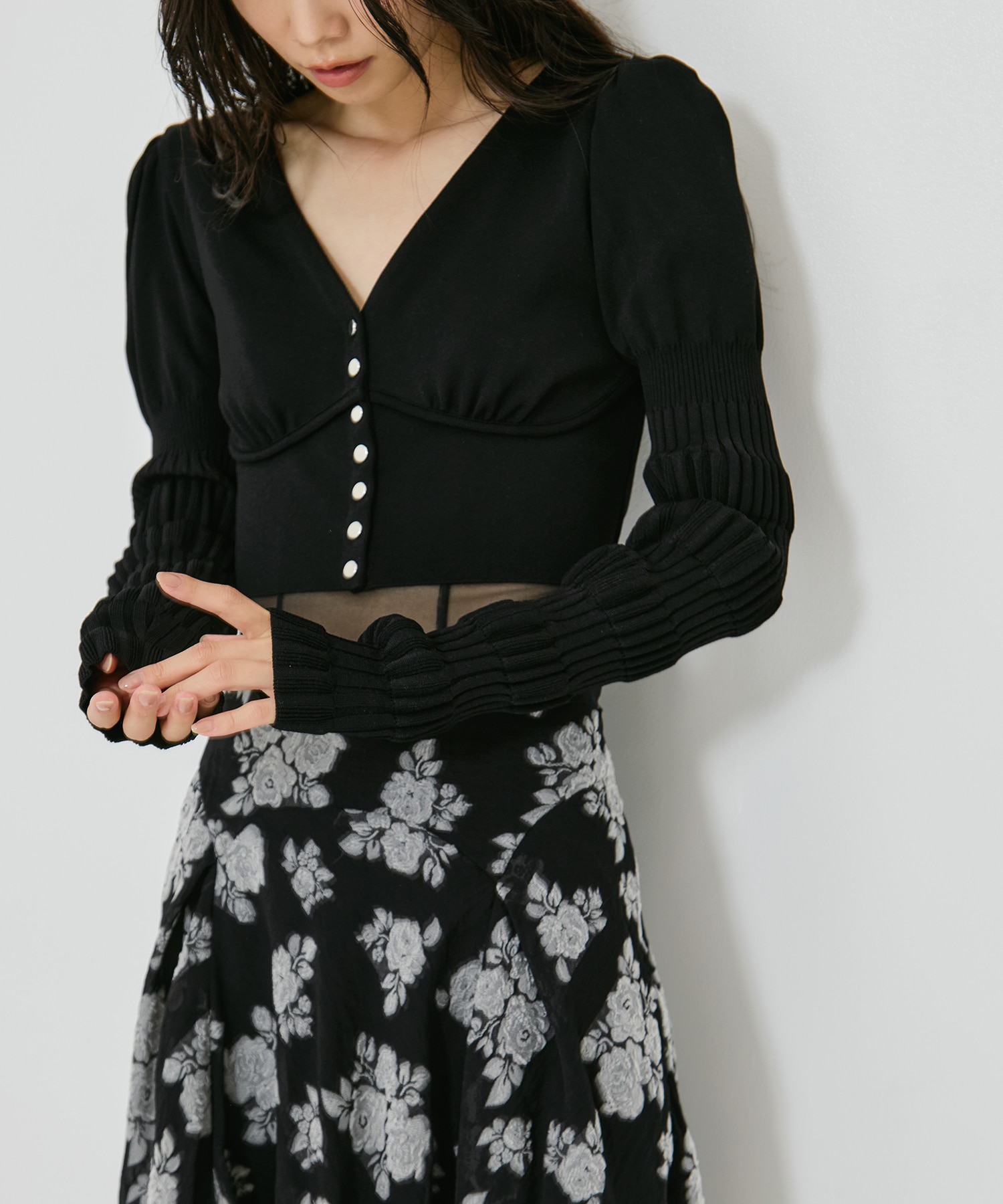 別注 STRIPE KNIT SHORT CARDIGAN FETICO