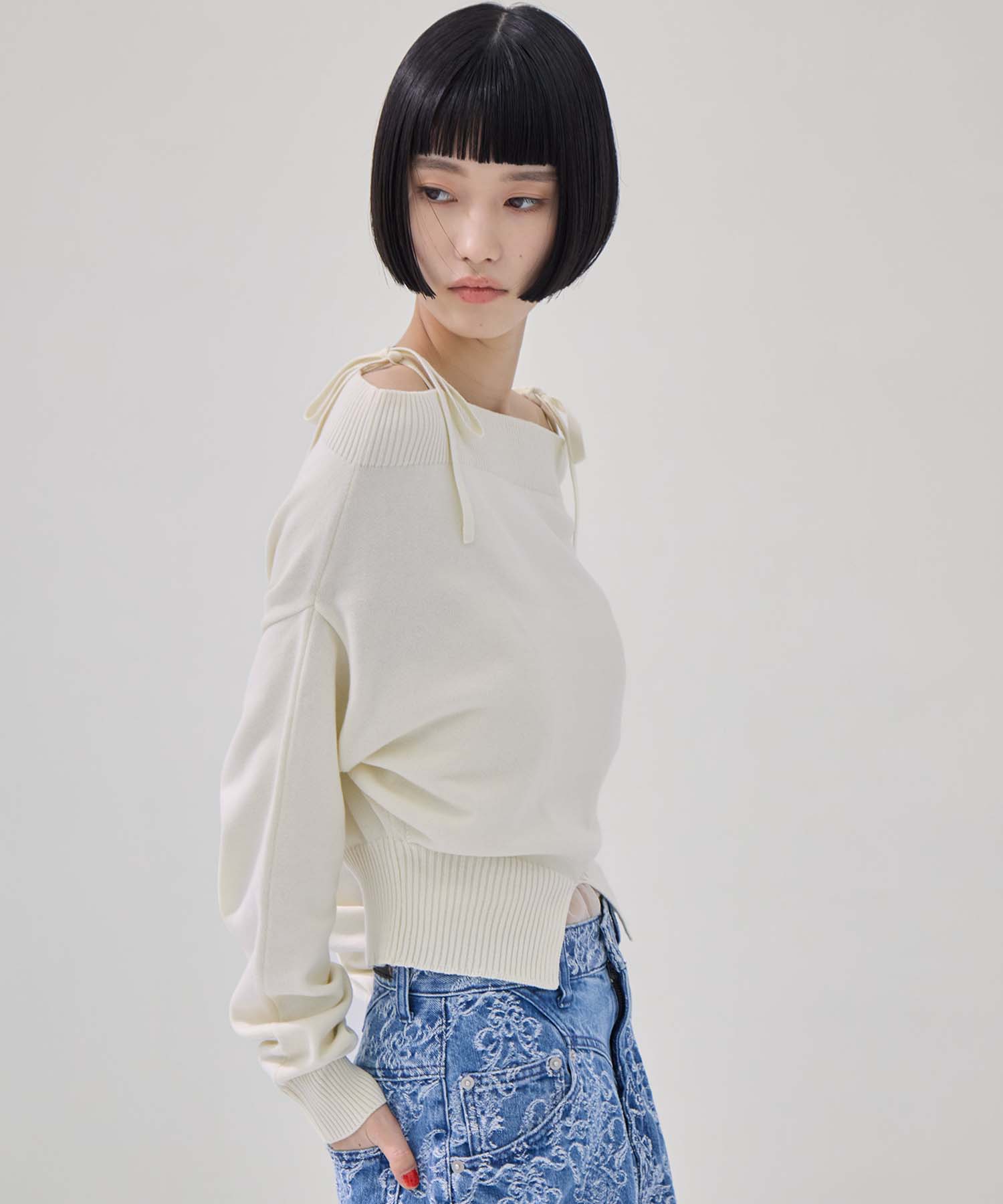 別注2WAY BORELO KNIT TOPS TAN