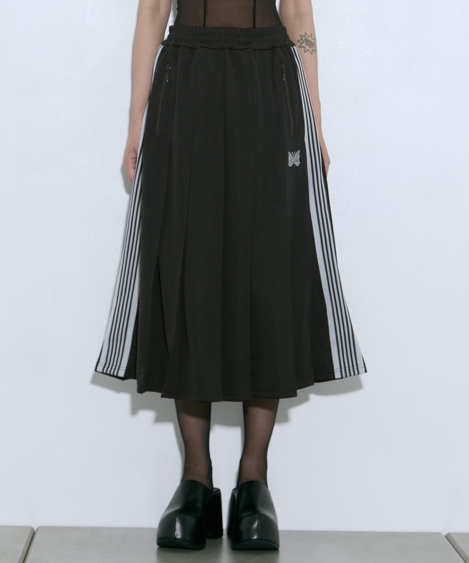 Pleated Track Skirt - Poly Smooth 