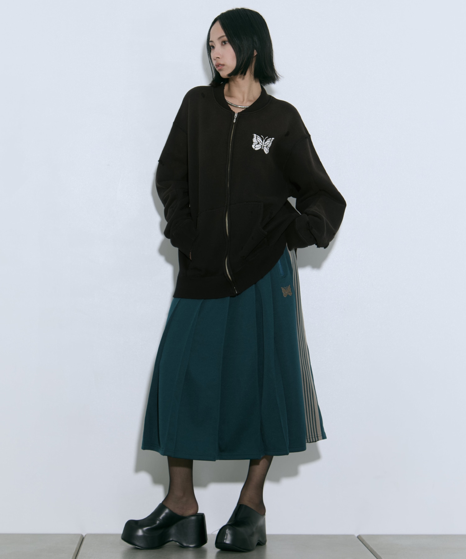 Pleated Track Skirt - Poly Smooth 