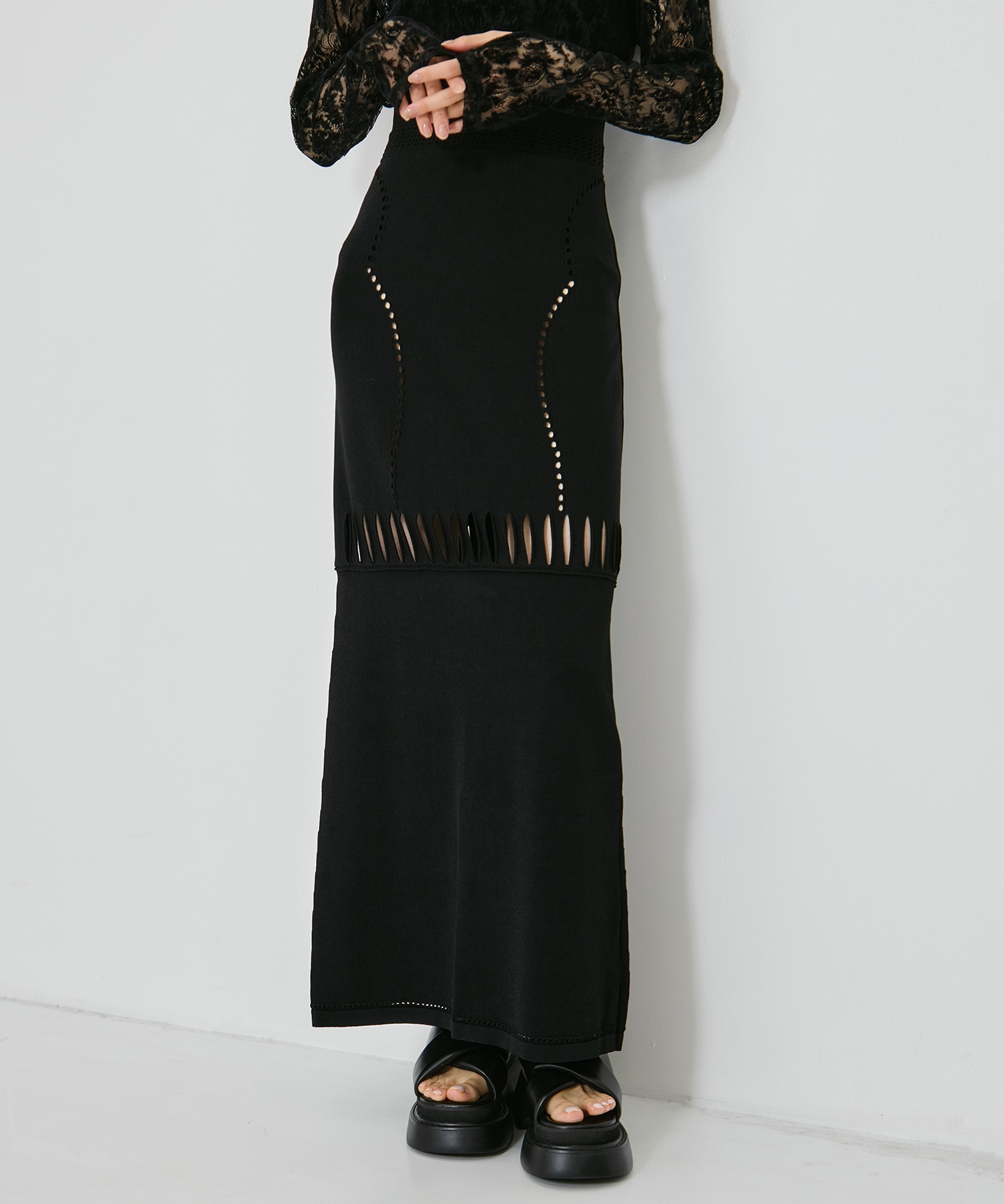 別注 MESH KNIT MAXI SKIRT FETICO