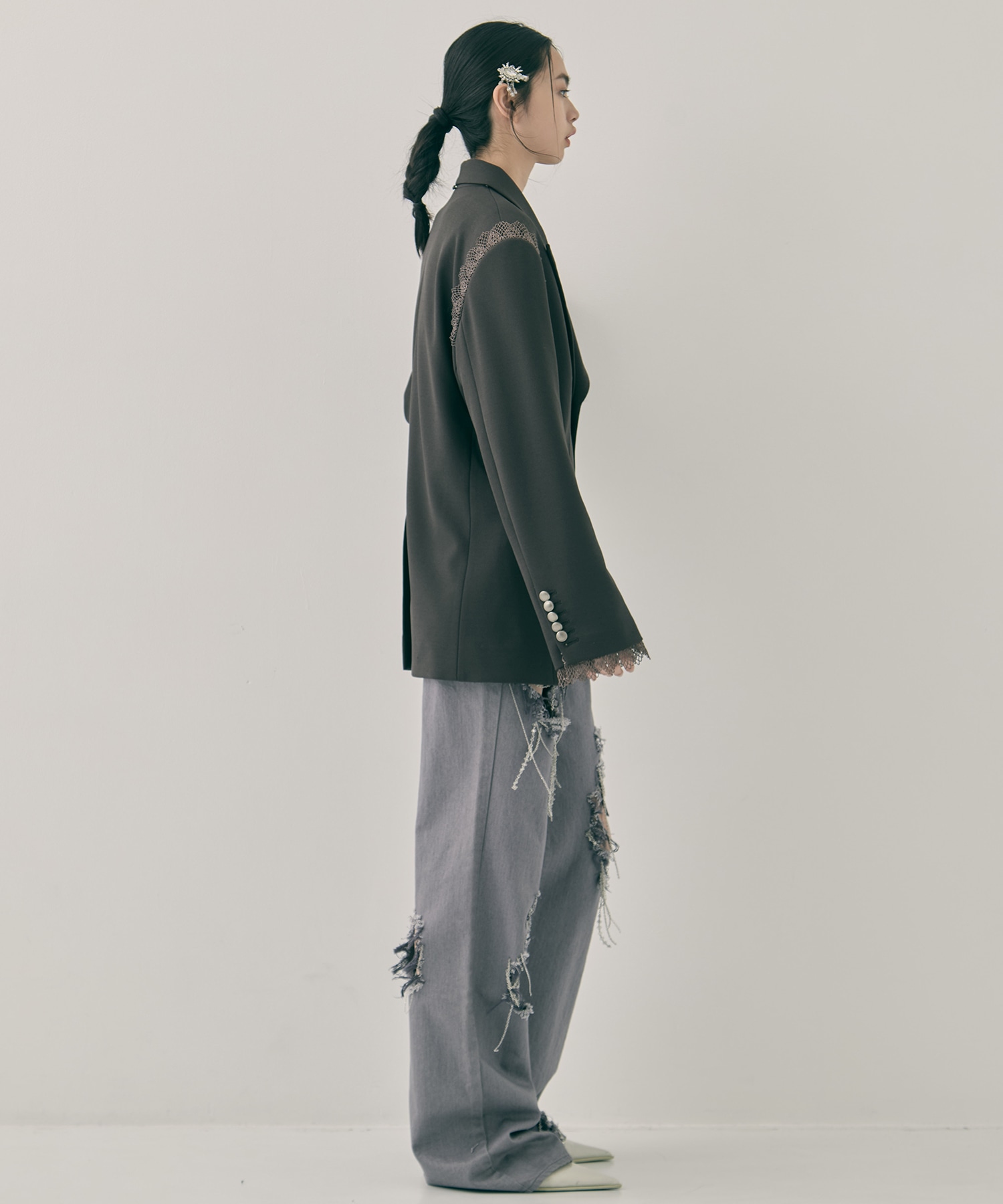 garter collar peaked lapel jacket tanakadaisuke