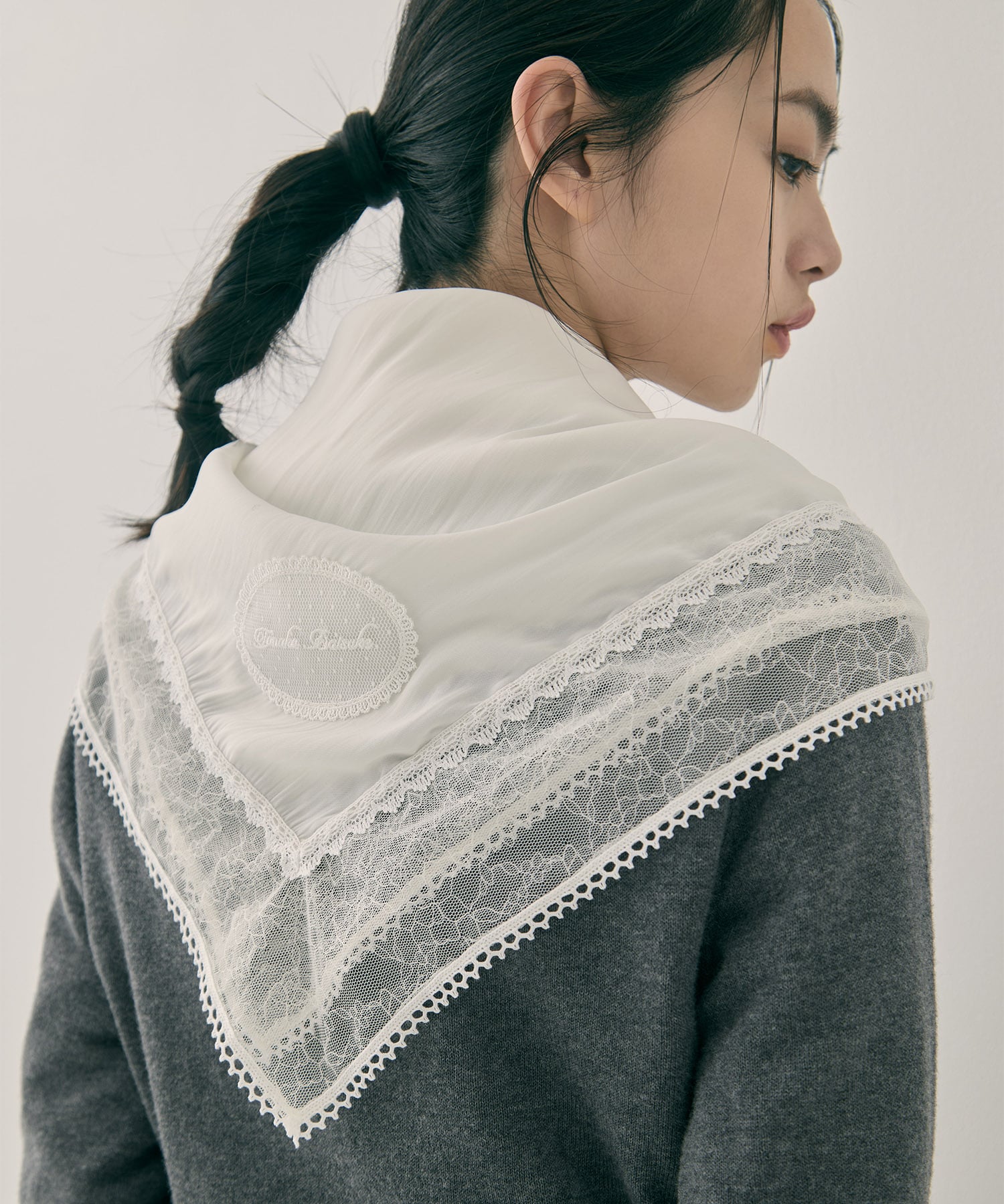 flower lace frame scarf tanakadaisuke