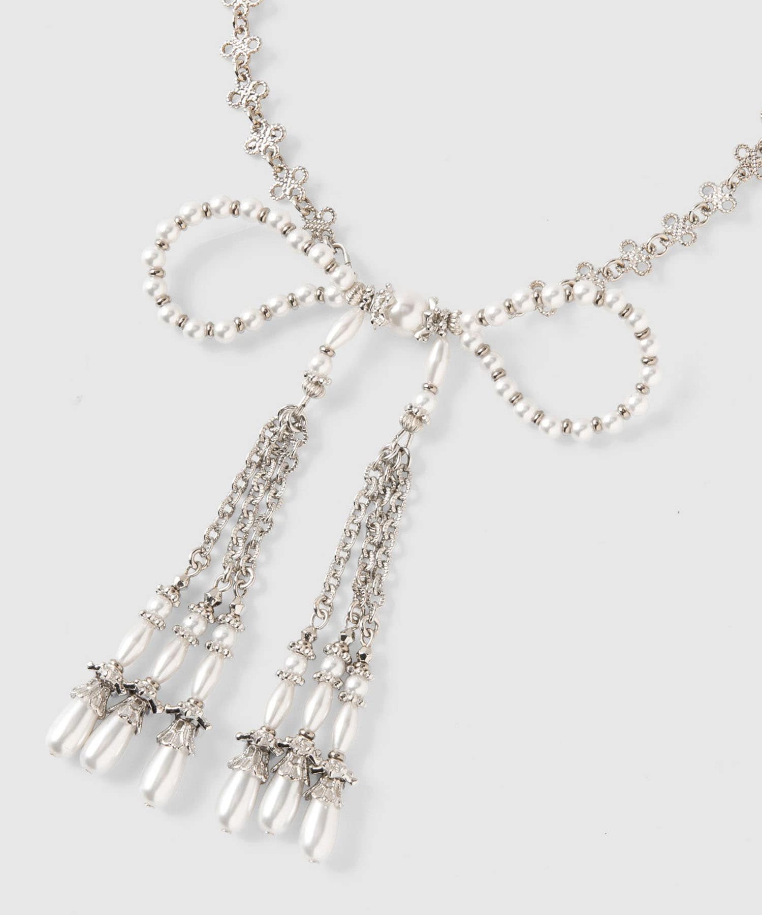 pearl ribbon chain necklace tanakadaisuke