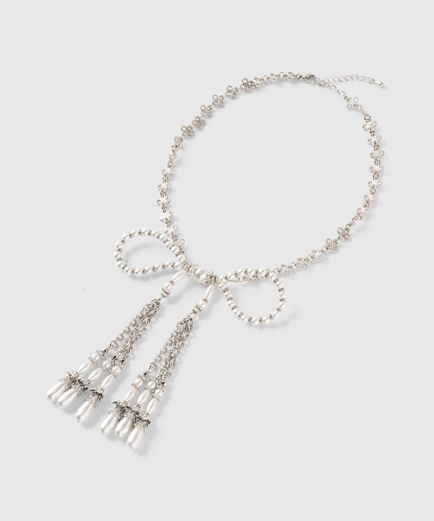 pearl ribbon chain necklace tanakadaisuke