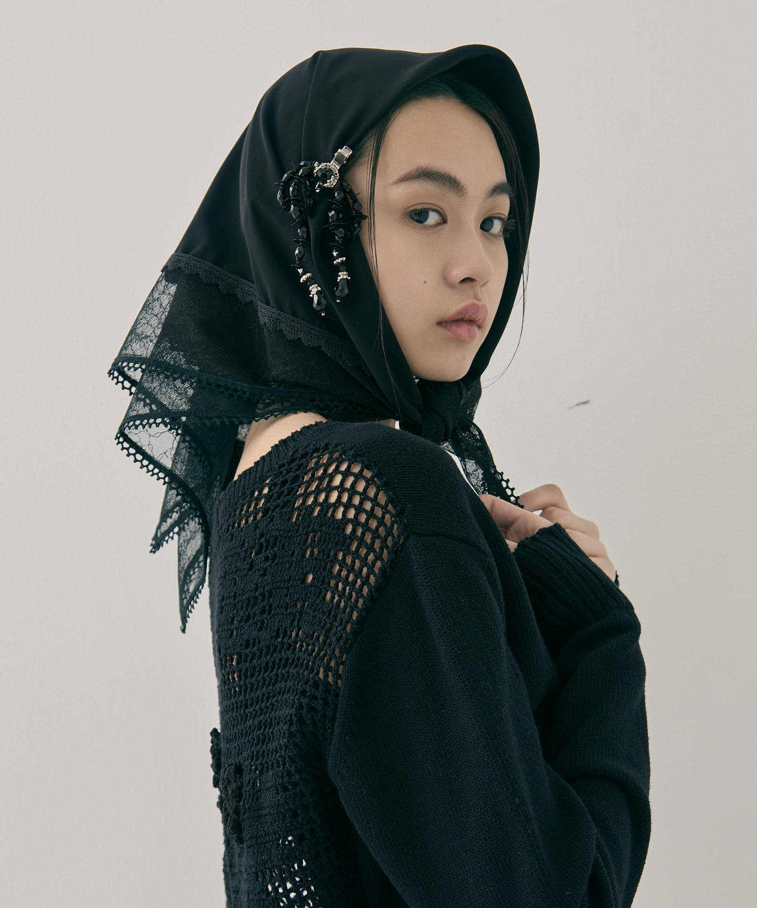 black beads ribbon clip tanakadaisuke