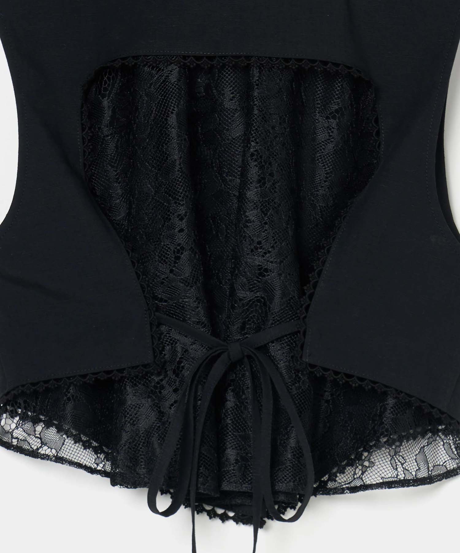 back lace curtain no sleeve blouse tanakadaisuke