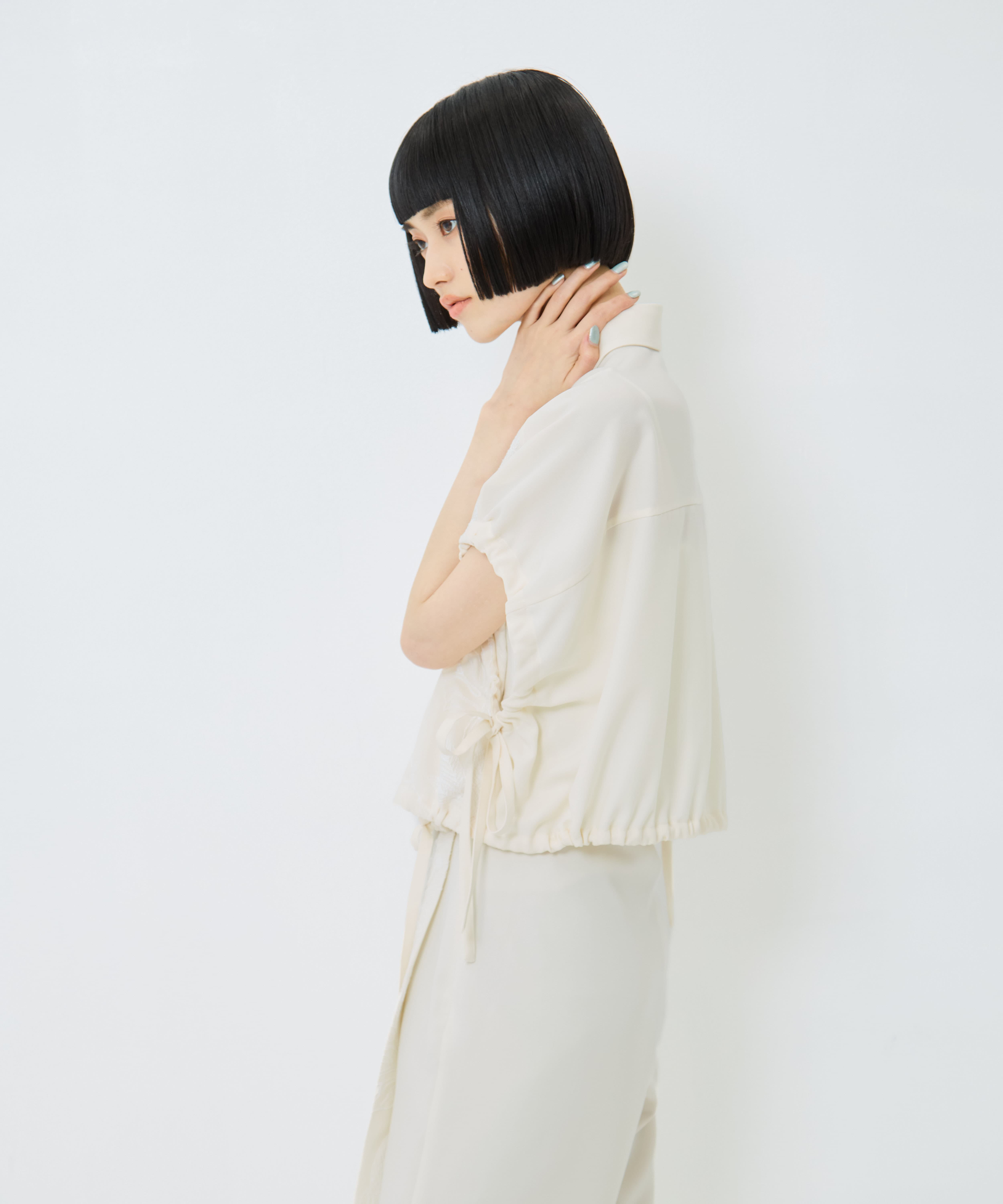 別注 FLOWER LACE GATHER SLEEVE SHIRT UJOH