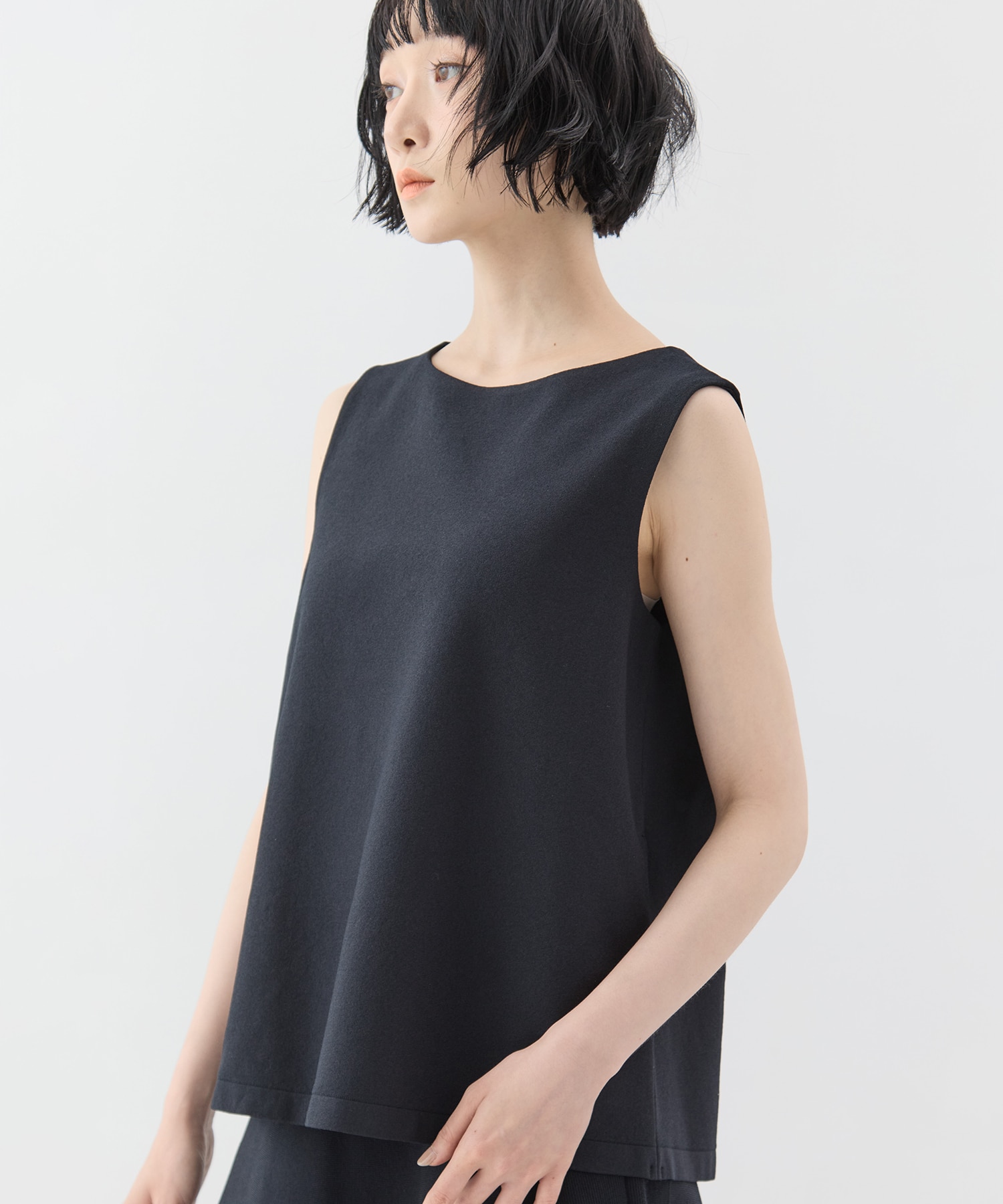 別注no sleeve knit tops WRAPINKNOT