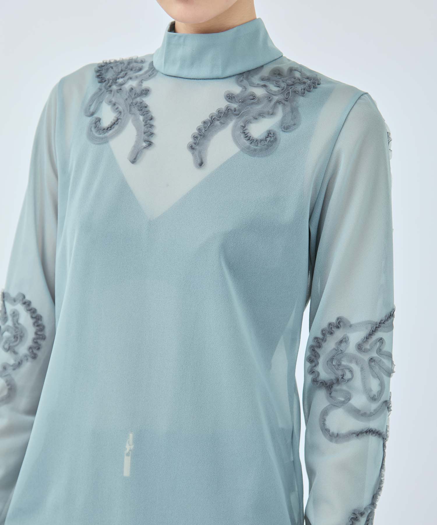 別注Moon road embroidered sheer top MURRAL