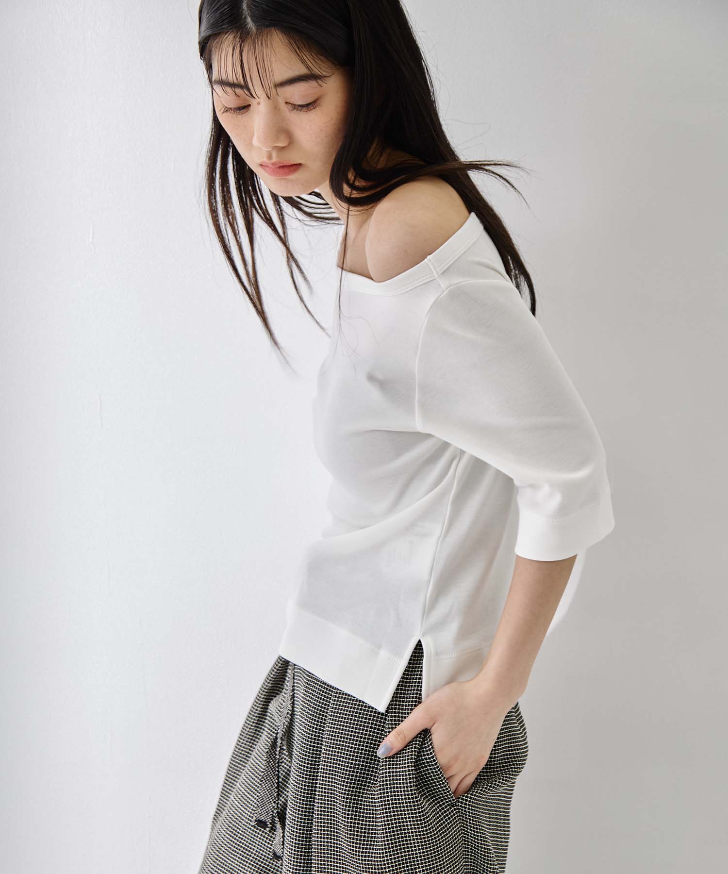 Luxury Cotton Boat Neck Tee 