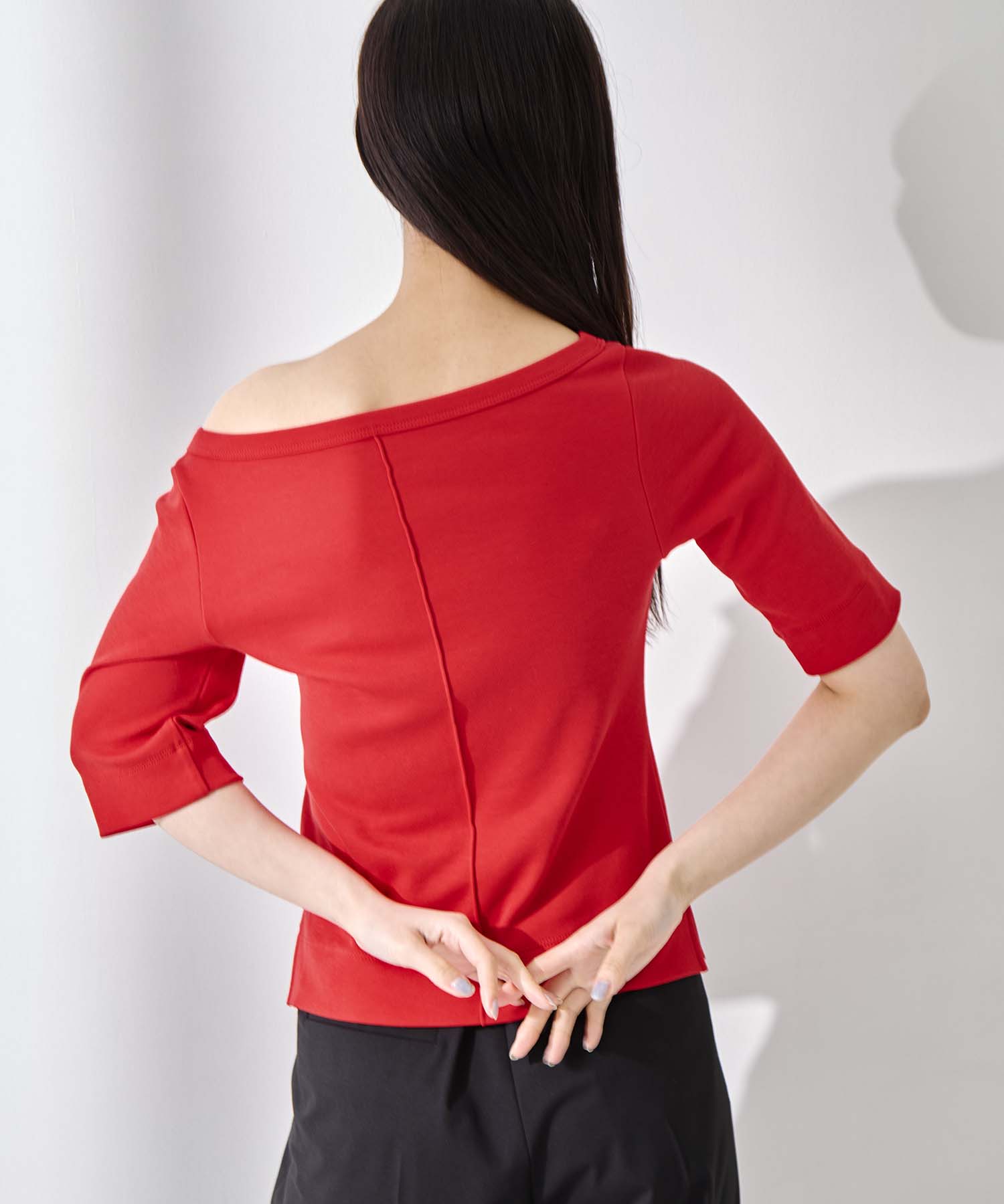 Luxury Cotton Boat Neck Tee 