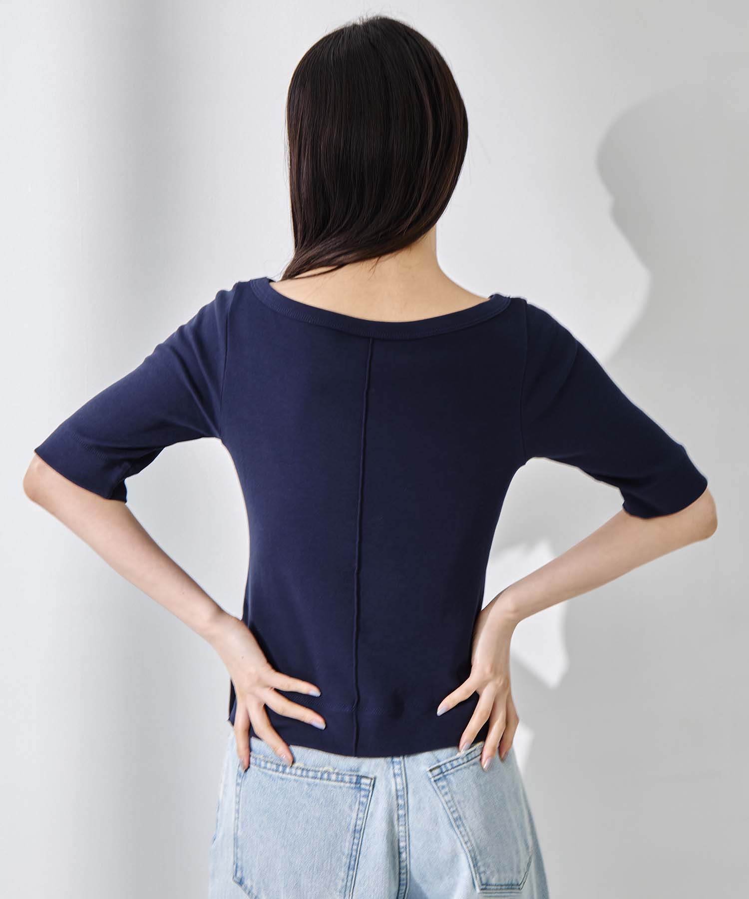 Luxury Cotton Boat Neck Tee 