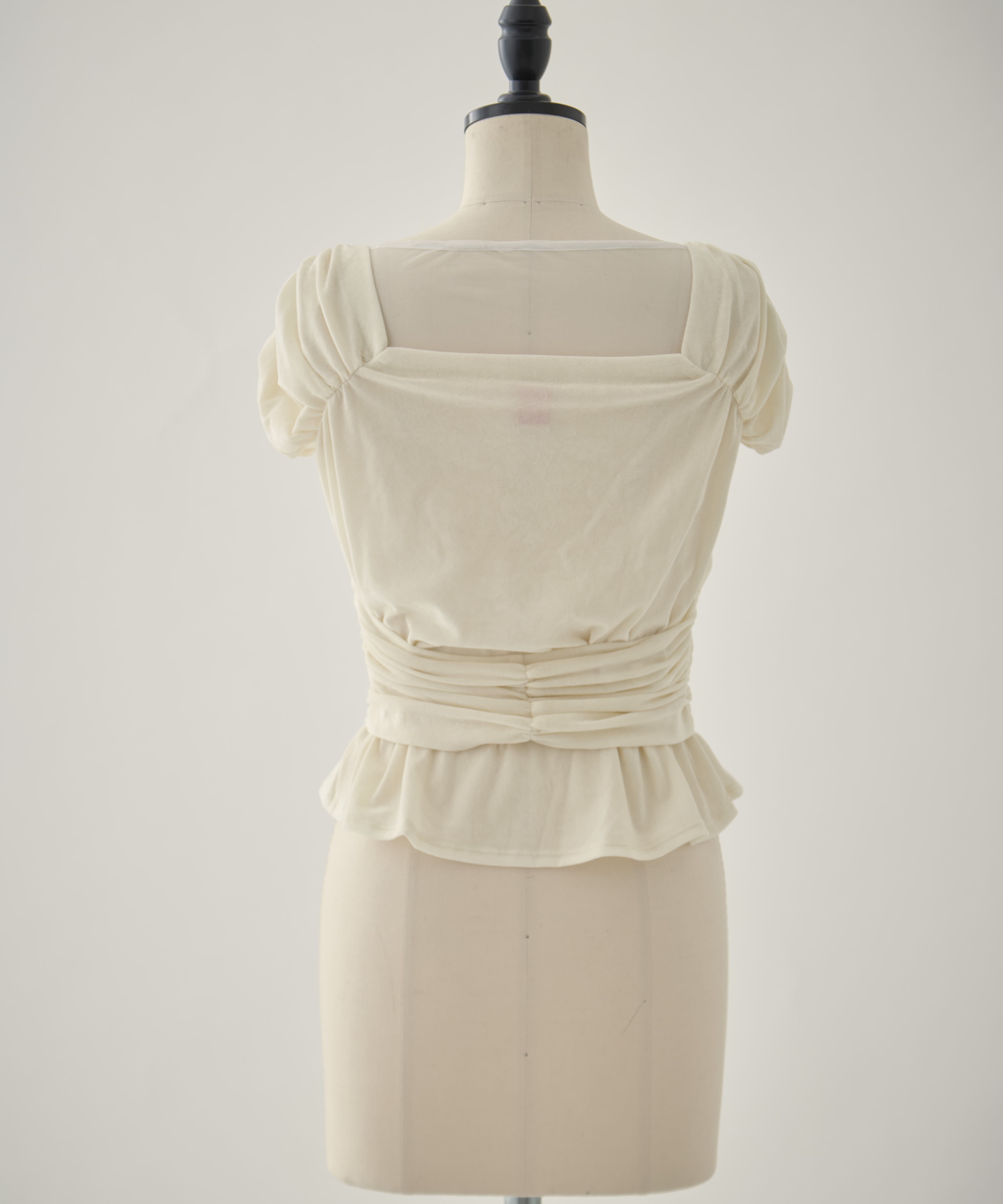 VELVET TULLE GATHERED TOP FETICO