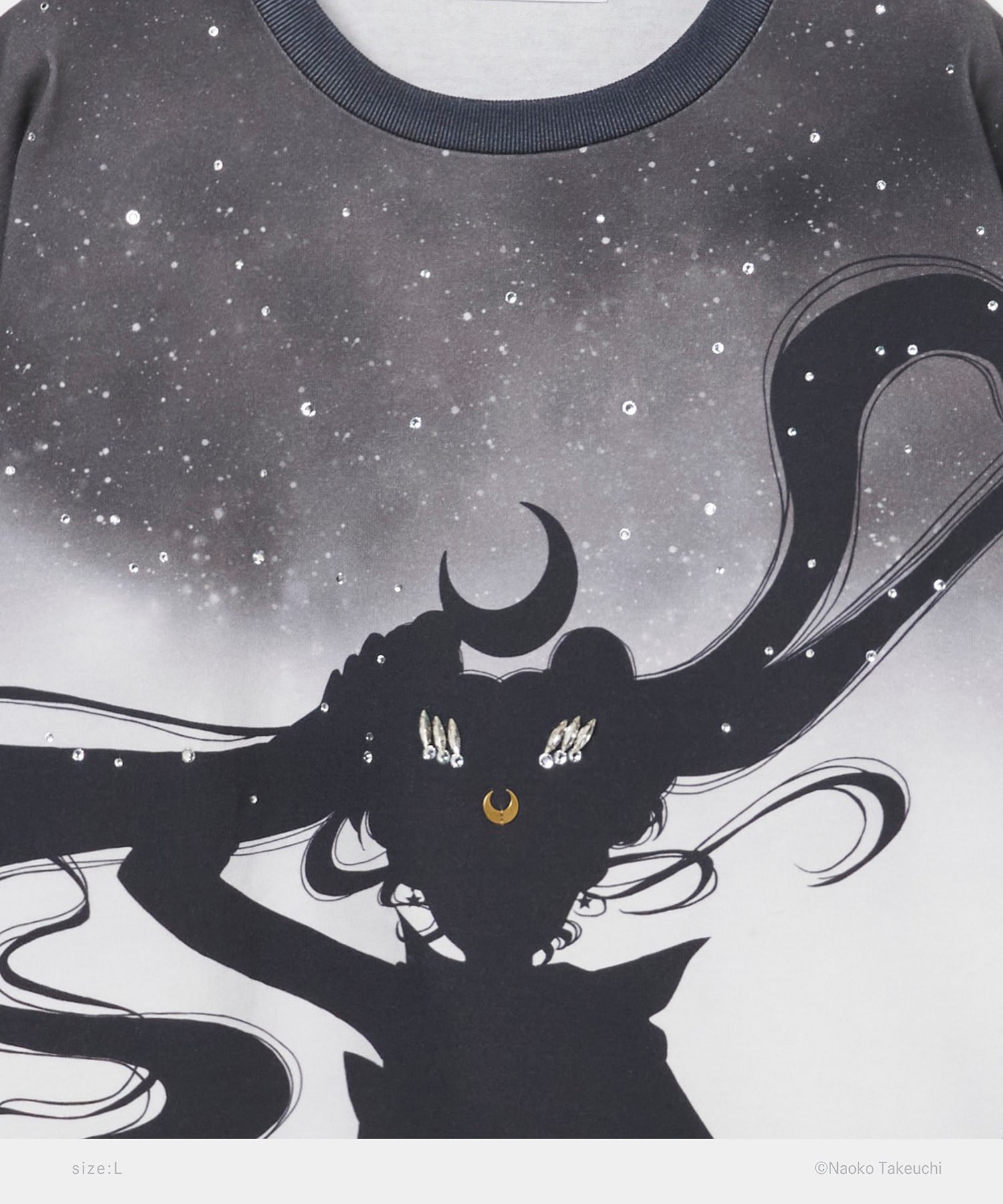 Sailor Moon silhouette bijou T-shirt　L tanakadaisuke