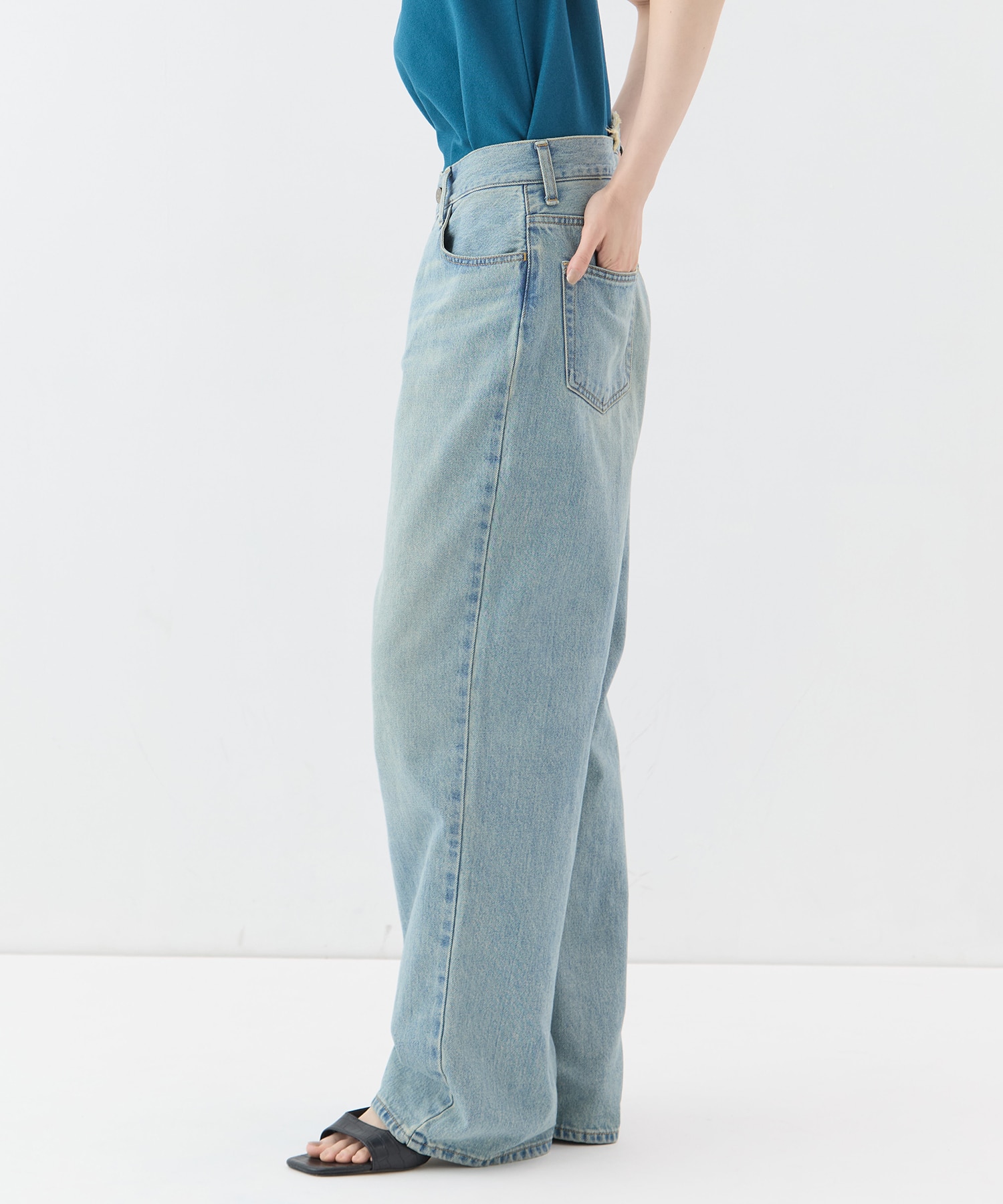 DOUBLE WAIST DENIM PANTS STUDIOUS