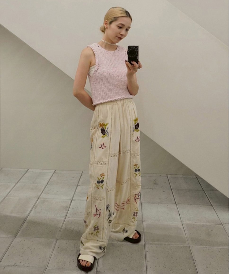 Embroidery Patchwork Trousers TODAYFUL