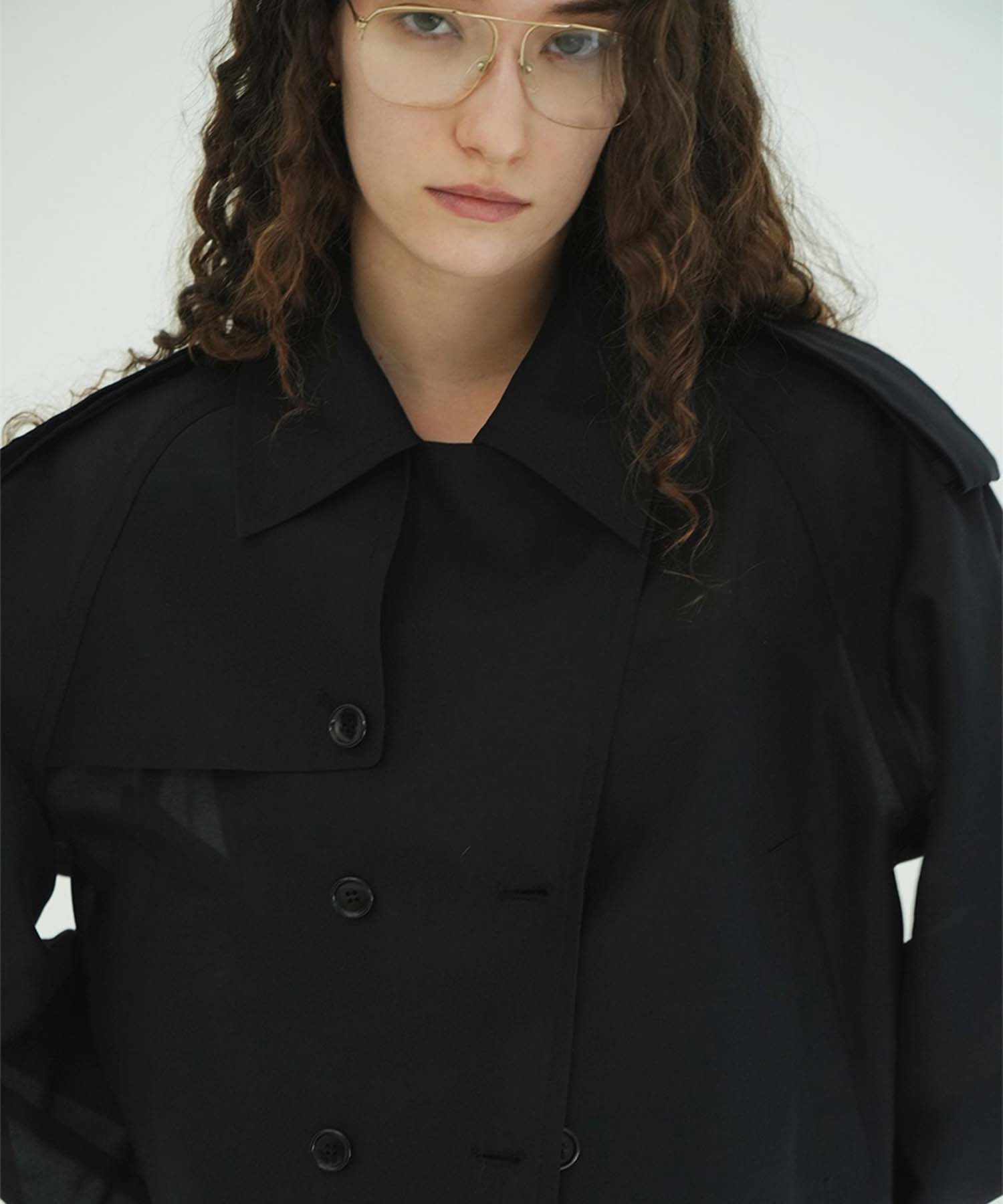 SHEER SHORT TRENCH JACKET CLANE