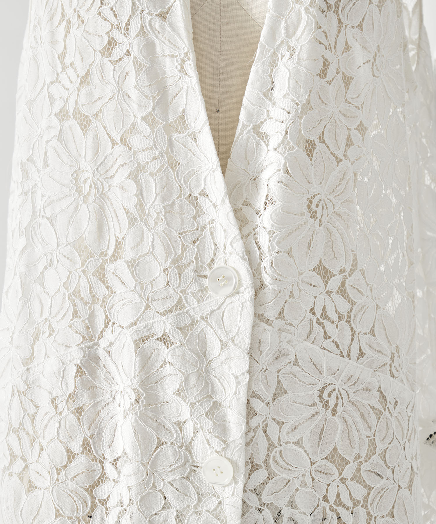 MELANGE LACE VEST LAYERED JACKET AMERI