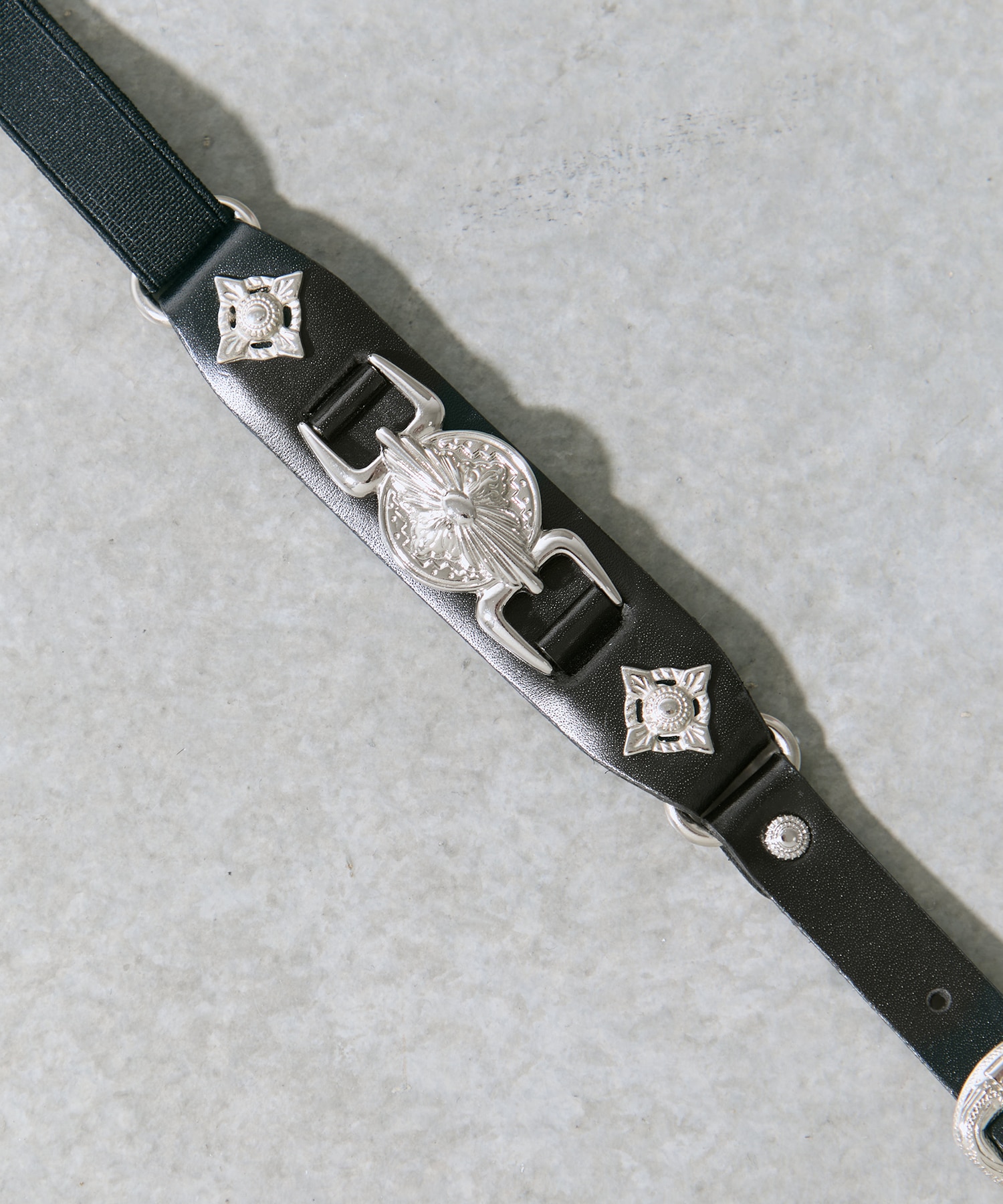 Metal leather suspenders TOGA